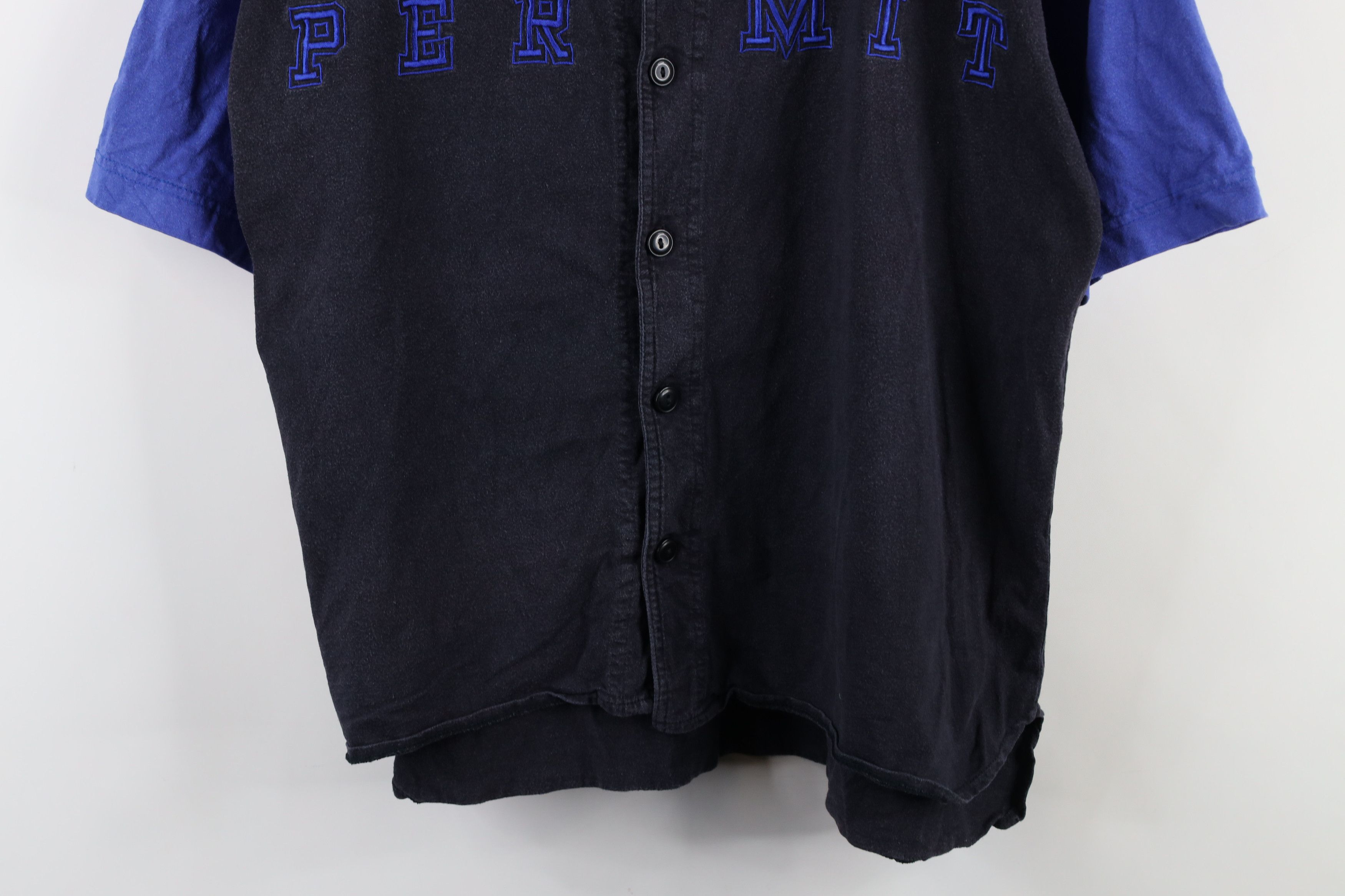Vintage Vintage 90s Streetwear Block Hip Hop Permit Baseball Jersey Size US XL / EU 56 / 4 - 3 Thumbnail