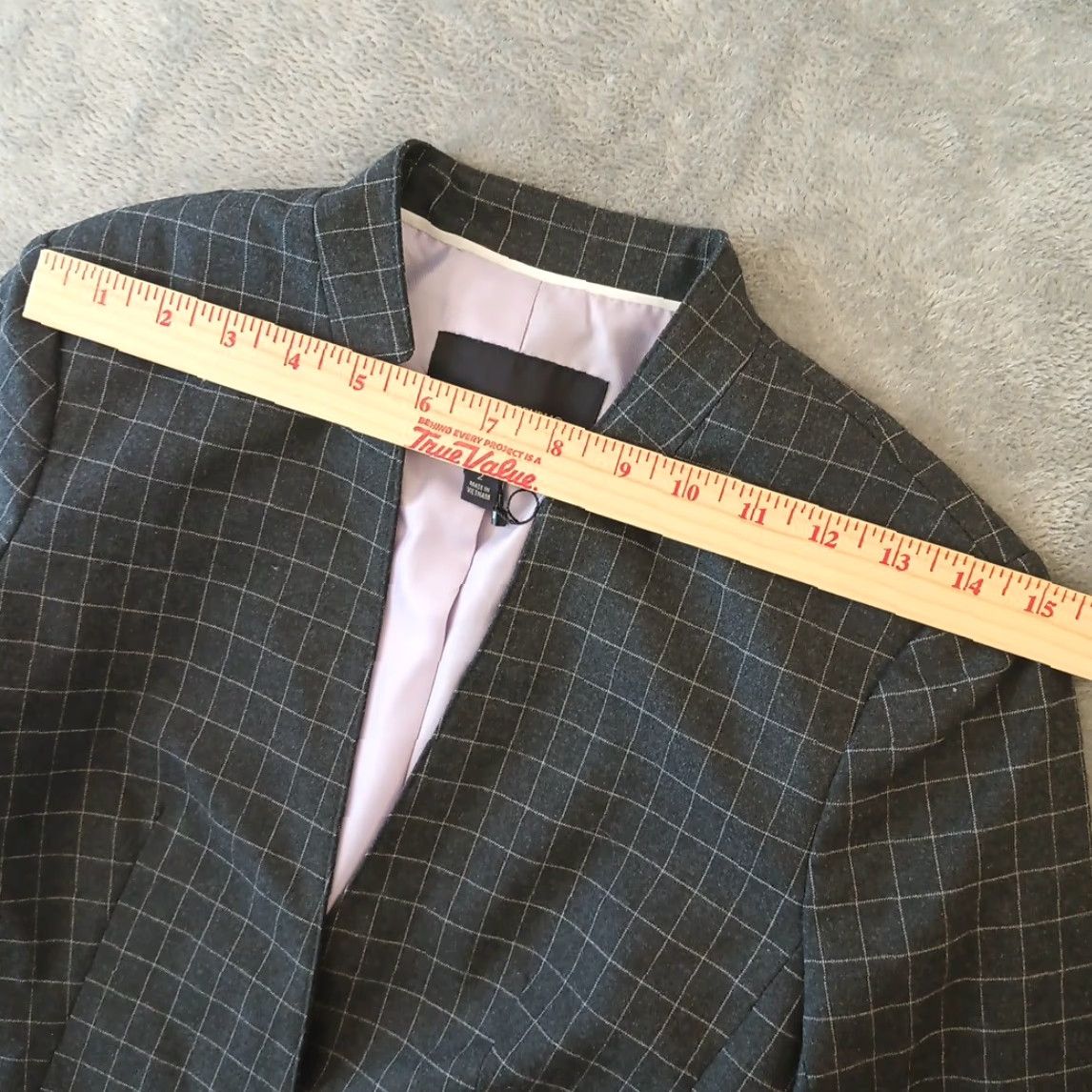 Banana Republic Banana Republic Blazer Womens Size 2 Gray Plaid Long Sleeve One-Button Lined Notch Lapel Jacket Dress Pant Suit Women Modern Size XS / US 0-2 / IT 36-38 - 2 Thumbnail