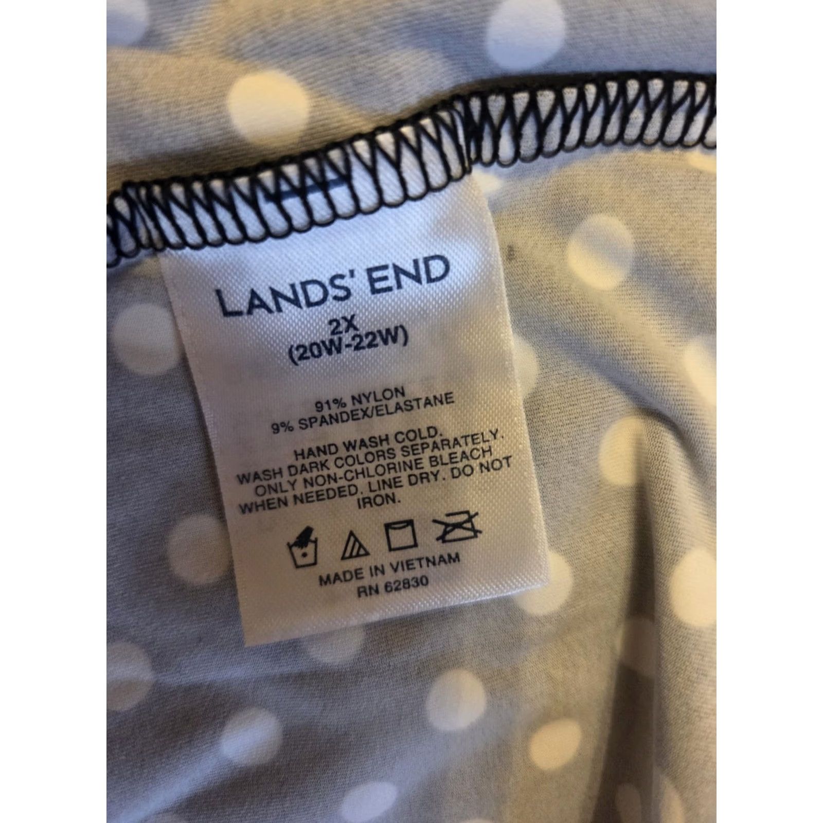 Lands' End Lands End Black White Polka Dot Print Silky Shirt 2X Womens Size XXL / US 16-18 / IT 52-54 - 7 Thumbnail
