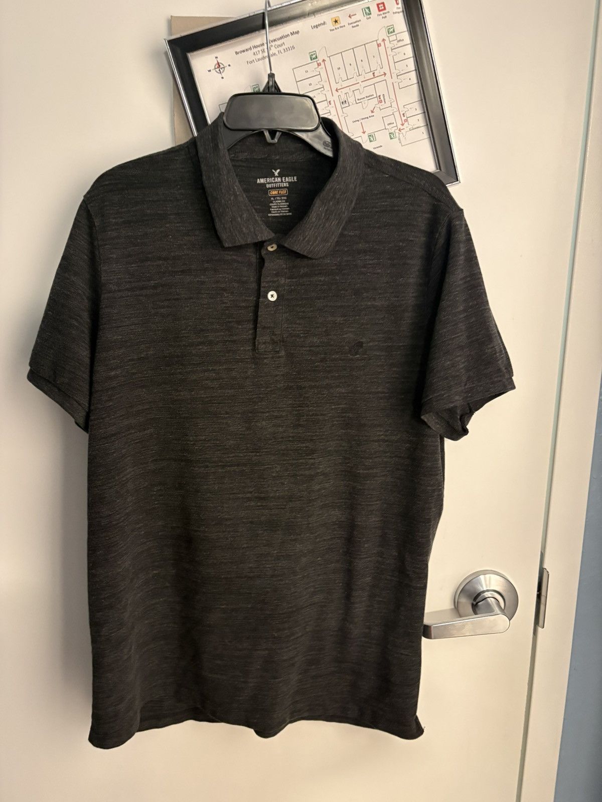 American Eagle Outfitters American Eagle Outfitters Core Flex Dark Gray Polo Size XL Size US XL / EU 56 / 4 - 8 Thumbnail