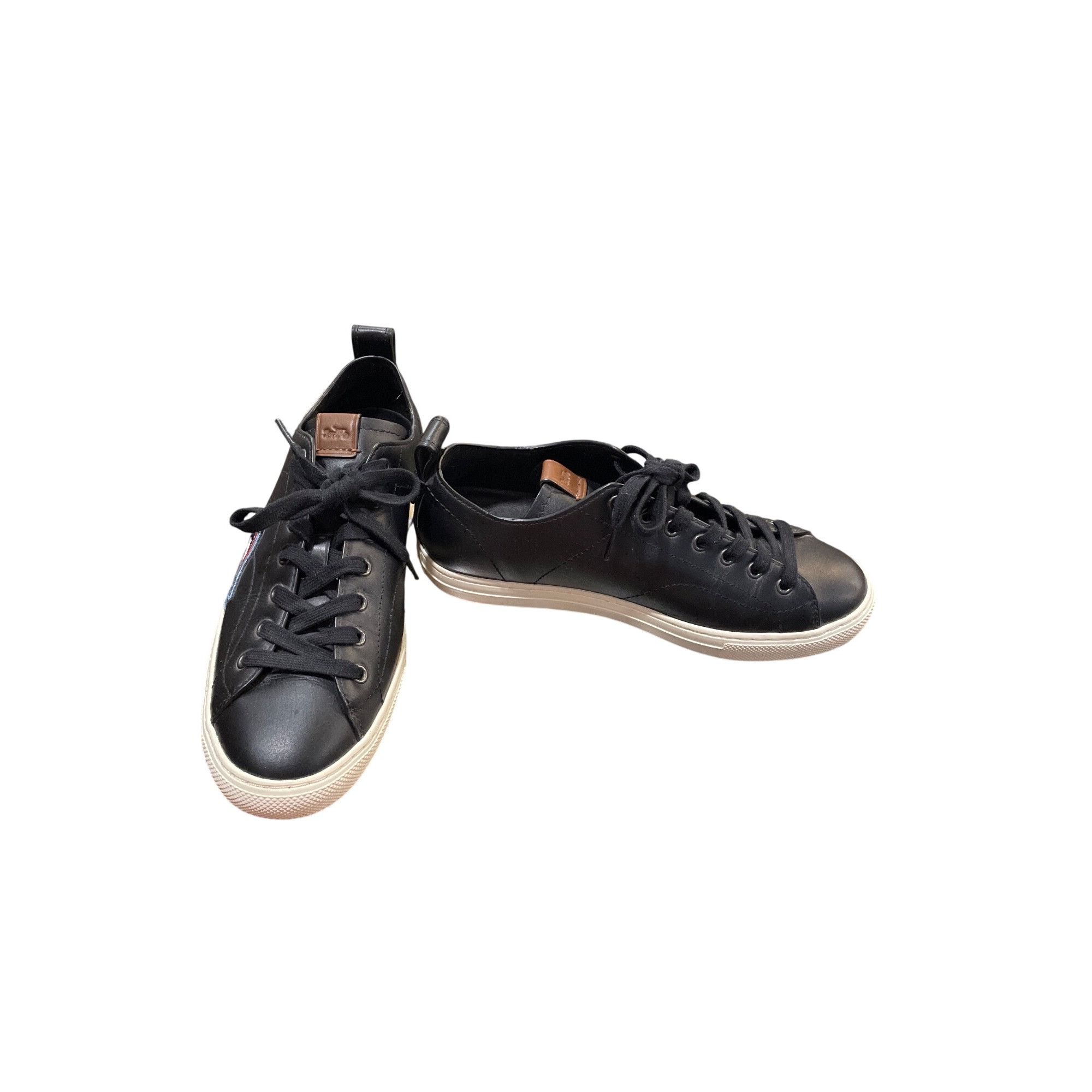 Coach Coach wms black leather low top shark embroided Lightning sn Size US 8 / IT 38 - 1 Thumbnail