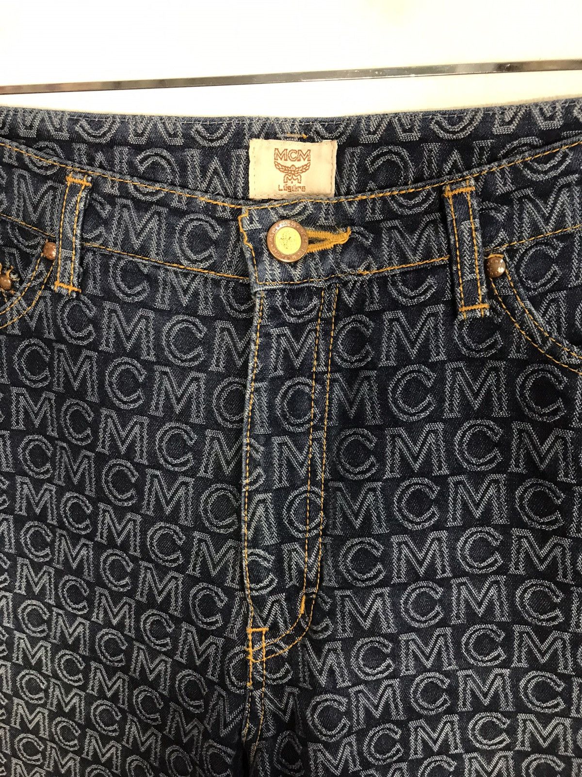 MCM MCM Legere Jeans Nova Checked Monogram Logo Denim Size 29" - 4 Thumbnail