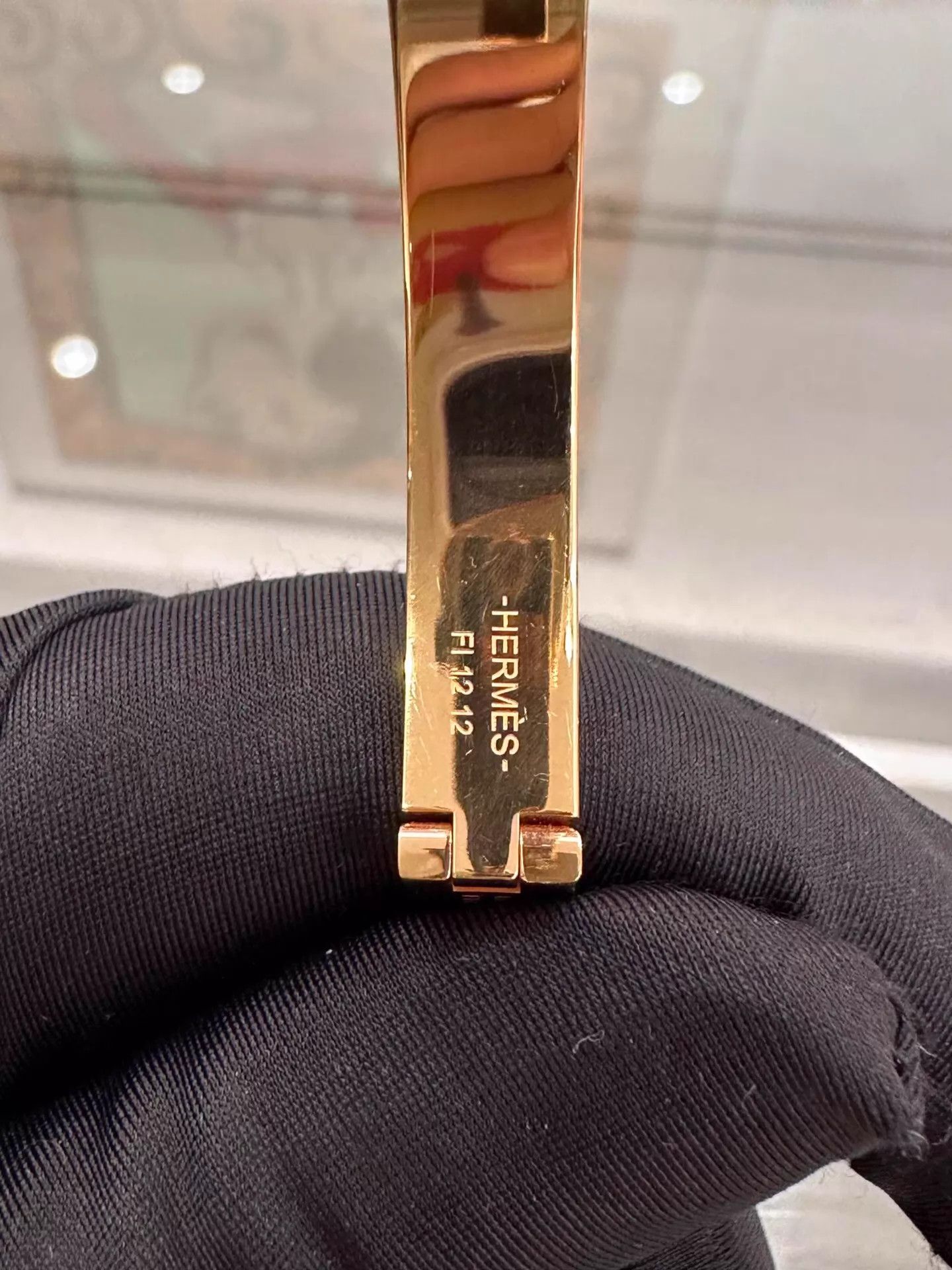 Hermes Hermes CdA Mini Clic Black Enamel Gold Bracelet GM New Size ONE SIZE - 5 Thumbnail