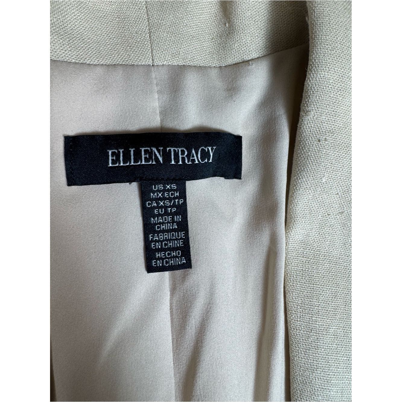 Ellen Tracy NWT New $179 Ellen Tracy Tailored Linen-Blend Blazer Size X Size XS / US 0-2 / IT 36-38 - 6 Thumbnail