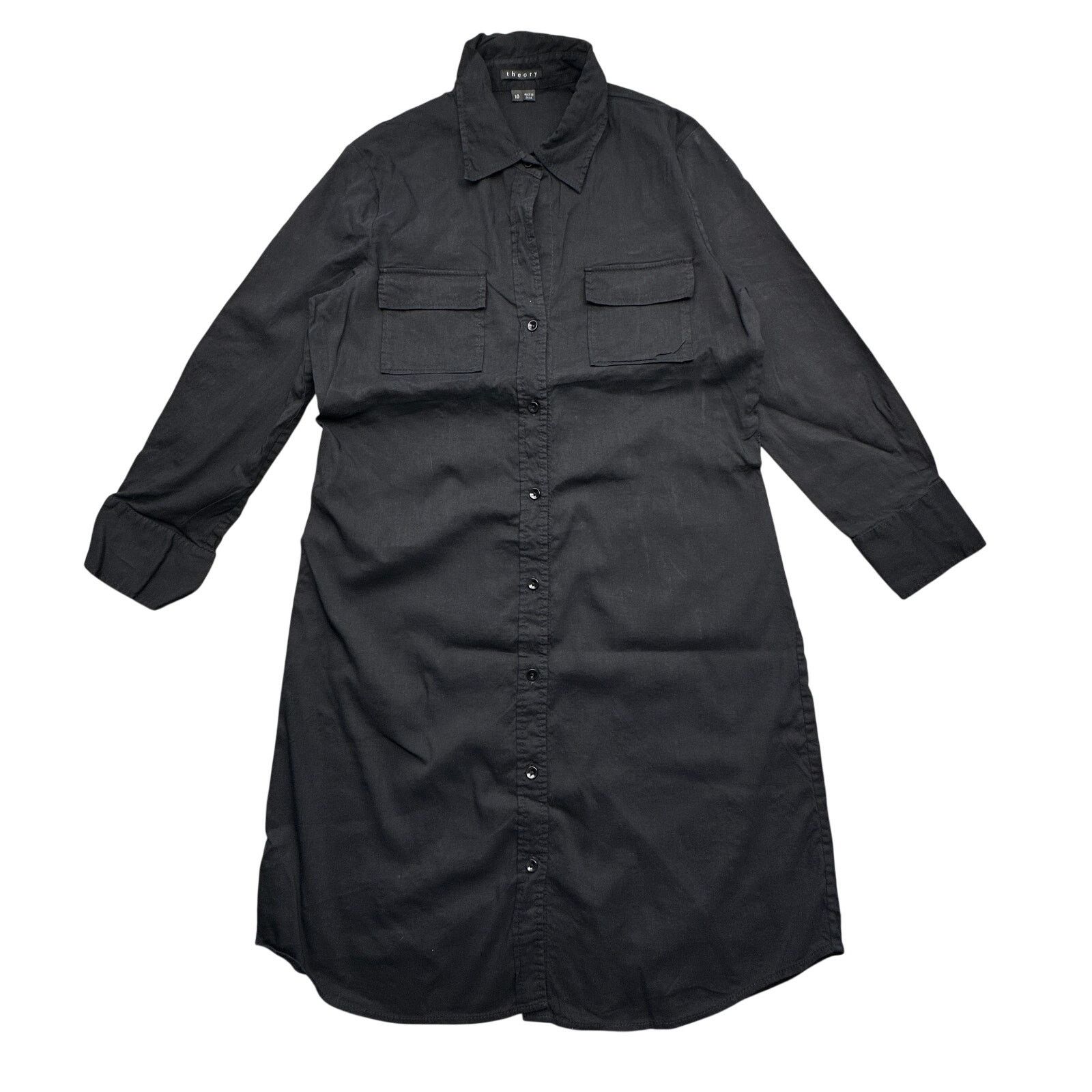 Theory Theory Shirt Dress Button Up Long Sleeve Womens 10 Medium Size L / US 10 / IT 46 - 1 Thumbnail