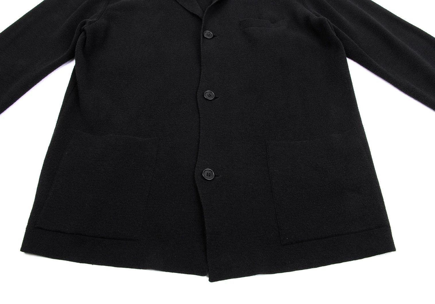 Yohji Yamamoto Yohji Yamamoto Cotton Knit 3B Jacket Black 3 Size US L / EU 52-54 / 3 - 11 Thumbnail