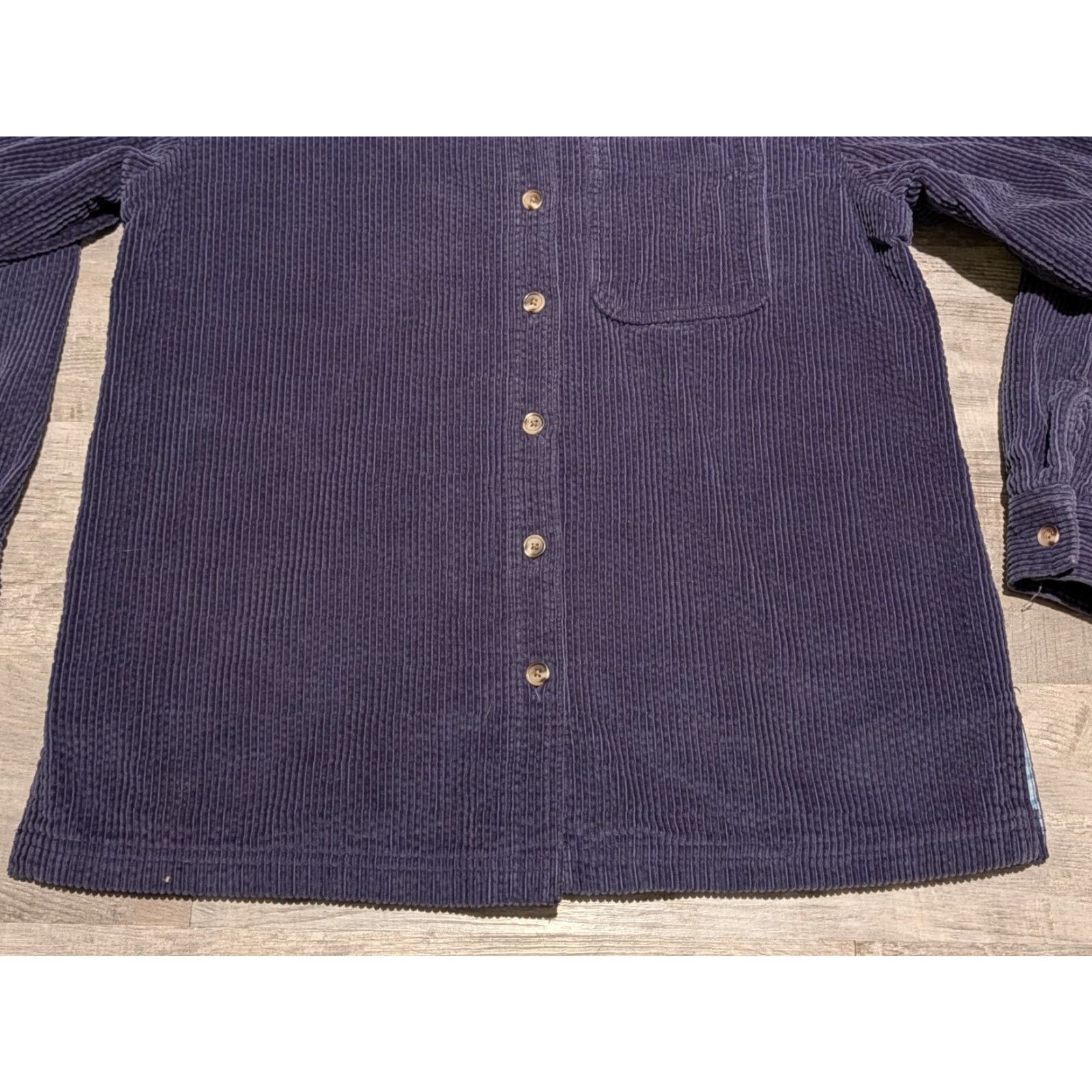 Vintage VINTAGE L.L. Bean Corduroy Shirt Jacket Womens Small Blue Plaid Flannel Lined Shacket Size S / US 4 / IT 40 - 5 Thumbnail