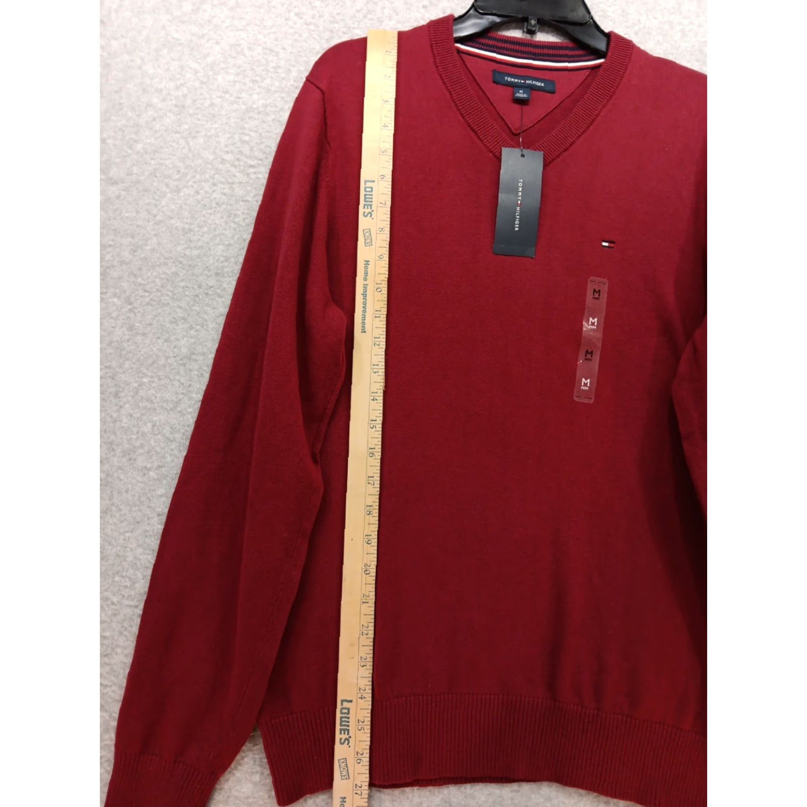 Tommy Hilfiger Tommy Hilfiger Sweater Men M Red Logo V-Neck NWT Signature Pullover Cotton Size US M / EU 48-50 / 2 - 5 Thumbnail