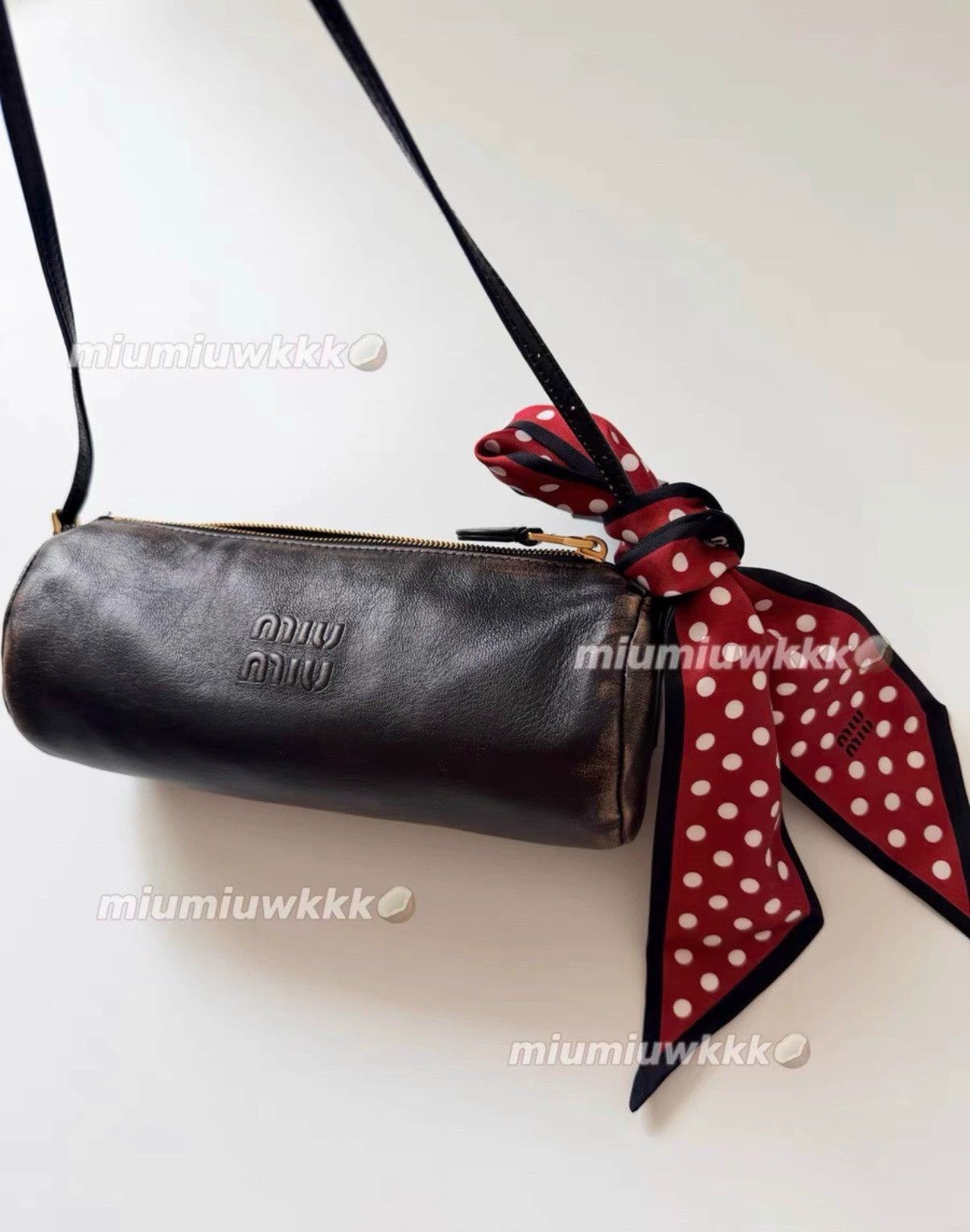Miu Miu MIU MIU Distressed Leather Pencil Case Bag Hot Near Mint Size ONE SIZE - 8 Thumbnail