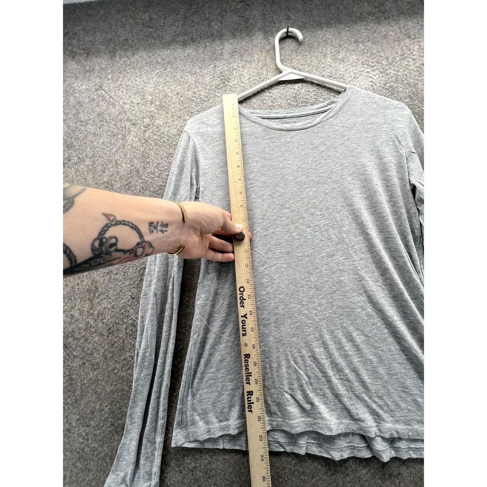Vince Vince XS Gray Long Sleeve Crew Neck Shirt Women Size XS / US 0-2 / IT 36-38 - 3 Thumbnail