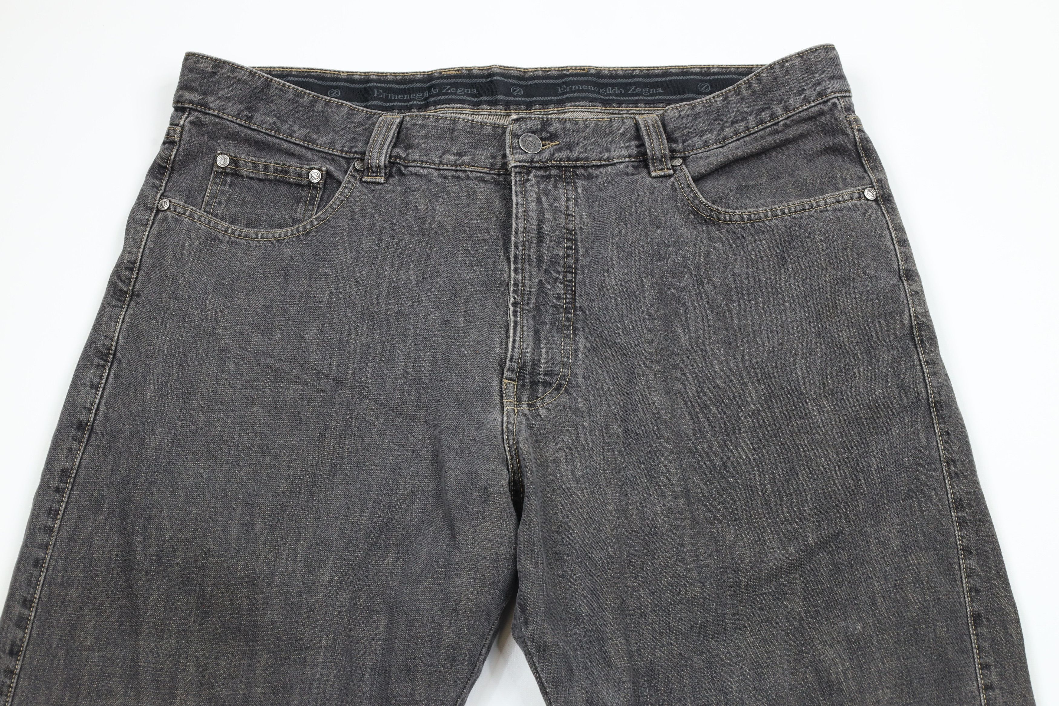 Ermenegildo Zegna × Vintage Vintage Ermenegildo Zegna Leg Denim Jeans Black Cotton Size US 38 / EU 54 - 2 Thumbnail