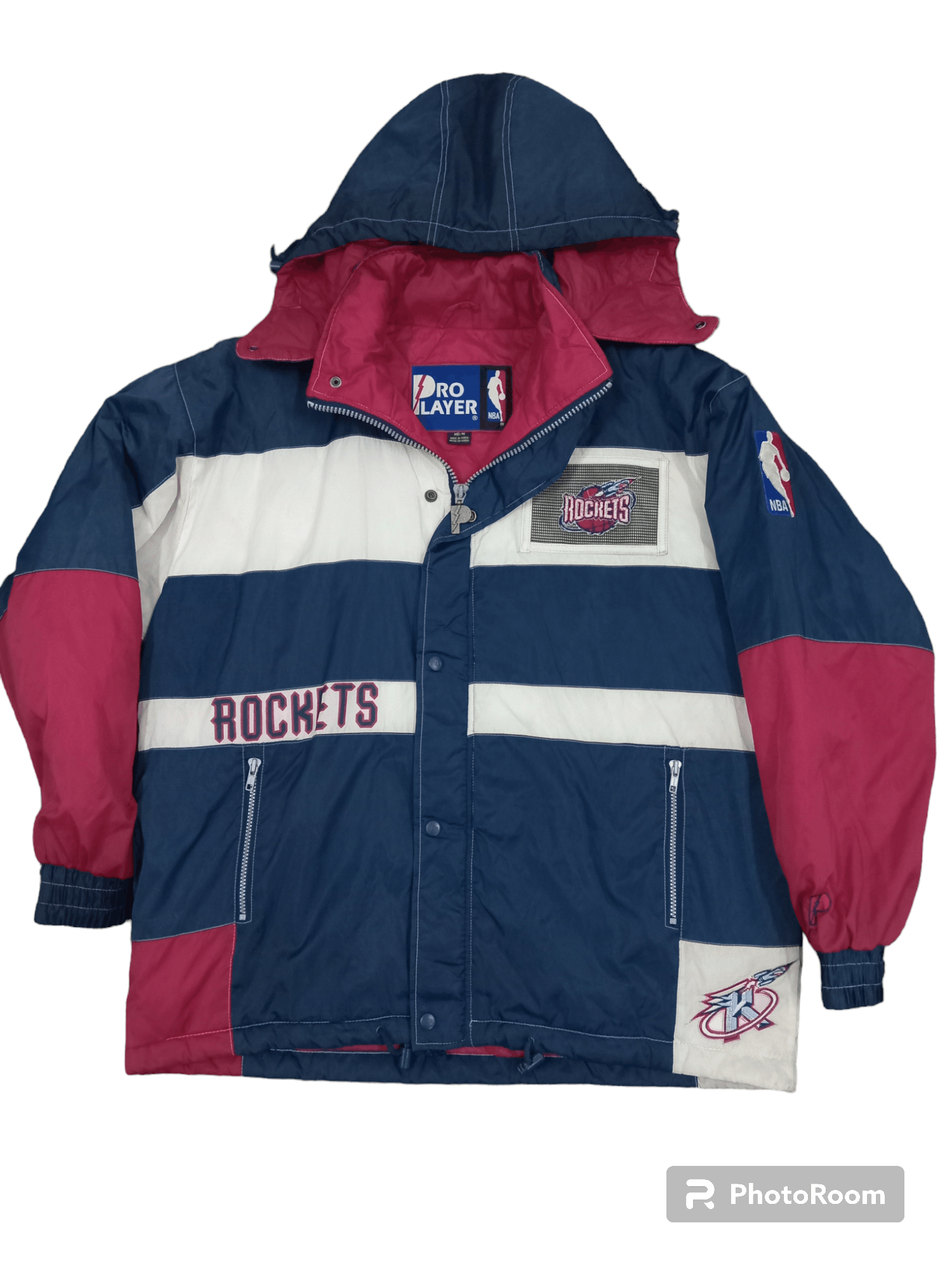 image of NBA x Sports Specialties Vintagr 90's Houston Rockets Pro Player Jacket in Blue, Men's (Size XL)