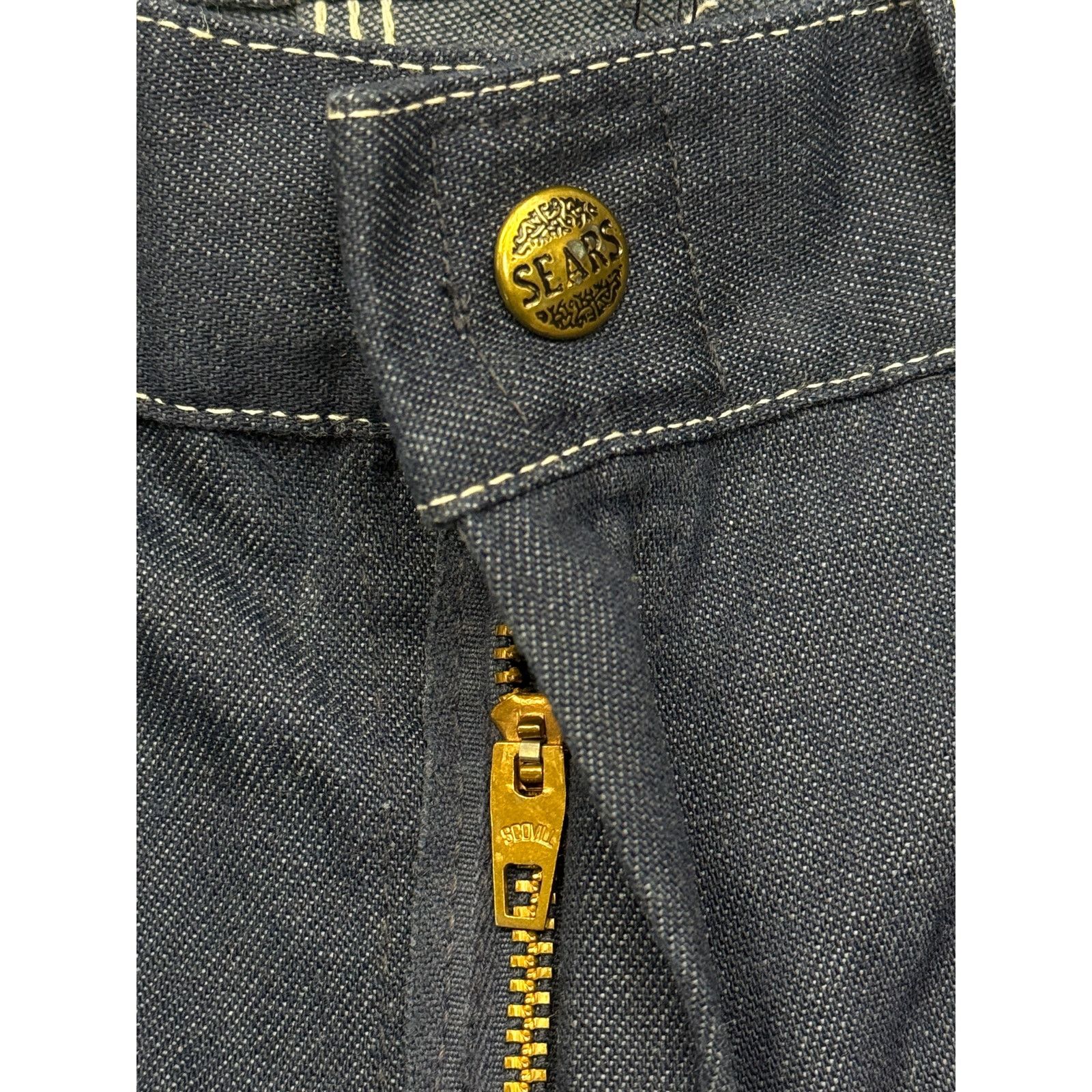 Vintage Vintage 60s/70s Sears Perma-Prest Carpenter Pants Denim 35W Size US 35 - 4 Thumbnail