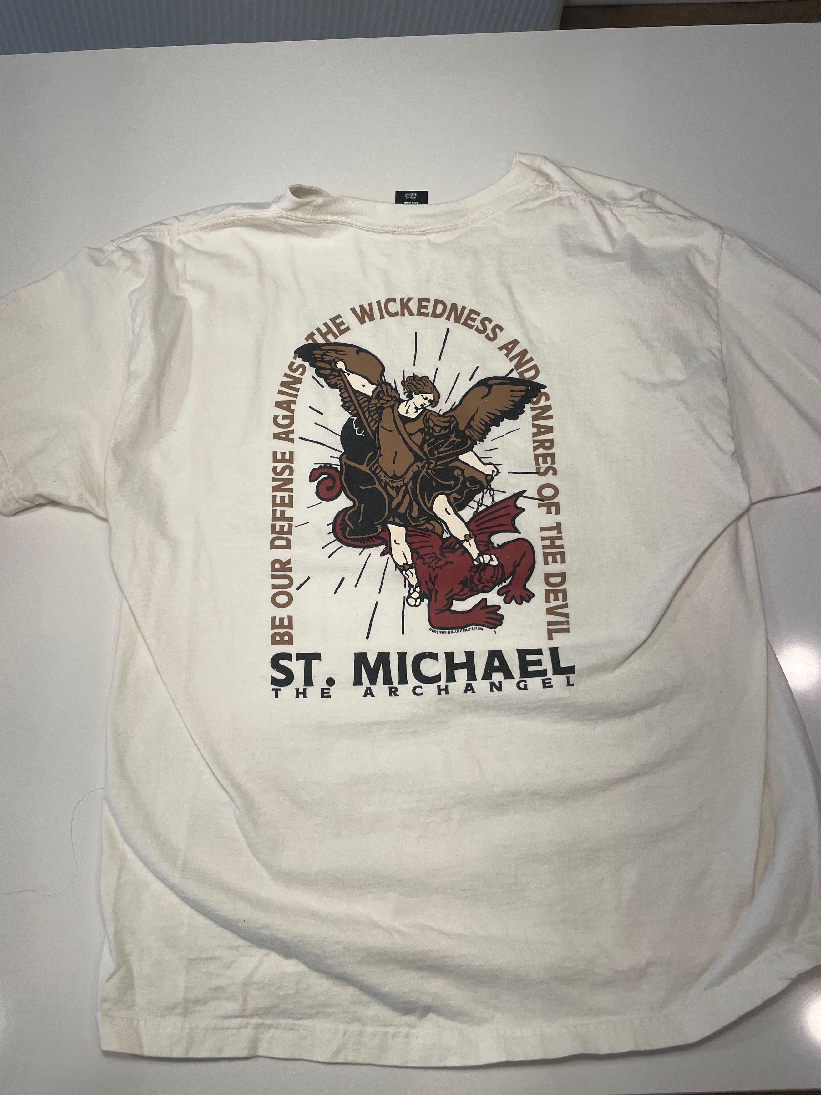Other St. Michael the Archangel Graphic T-Shirt – White – XL Size US XL / EU 56 / 4 - 1 Thumbnail