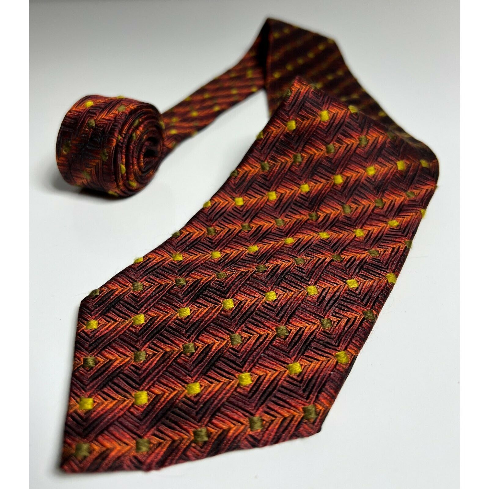 Ermenegildo Zegna Ermenegildo Zegna Italy Made Men's Brown Gold 100% Silk Tie Size ONE SIZE - 1 Thumbnail