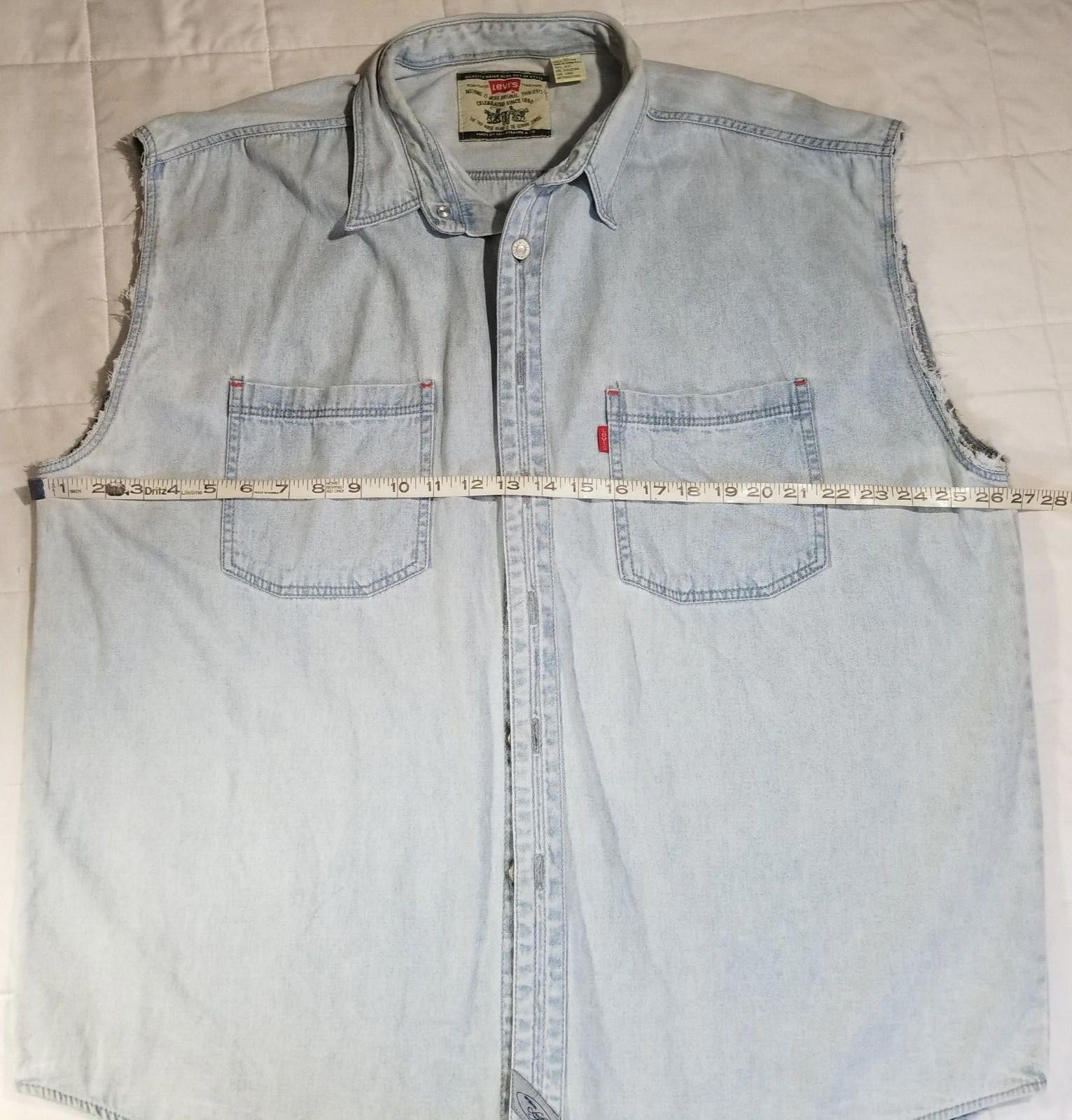 Levi's Levi XL Denim Denver Broncos Sleeveless Button Down Size ONE SIZE - 8 Thumbnail