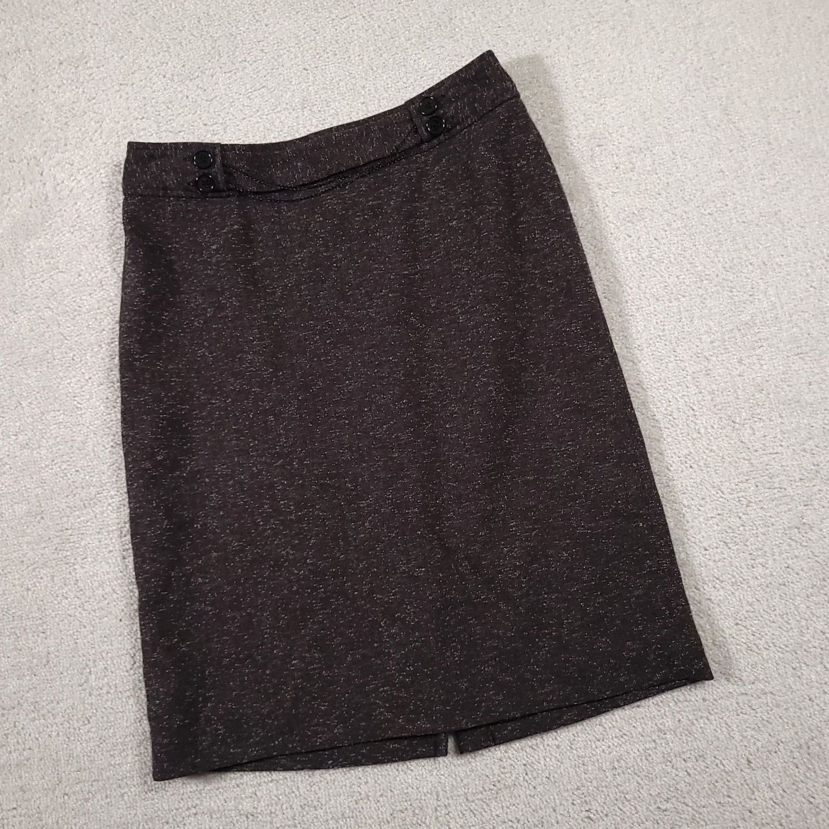 Worthington Worthington Pencil Skirt Women's 4 Gray Knit Lined Zip Knee Length Career Size 27" / US 4 / IT 40 - 2 Thumbnail