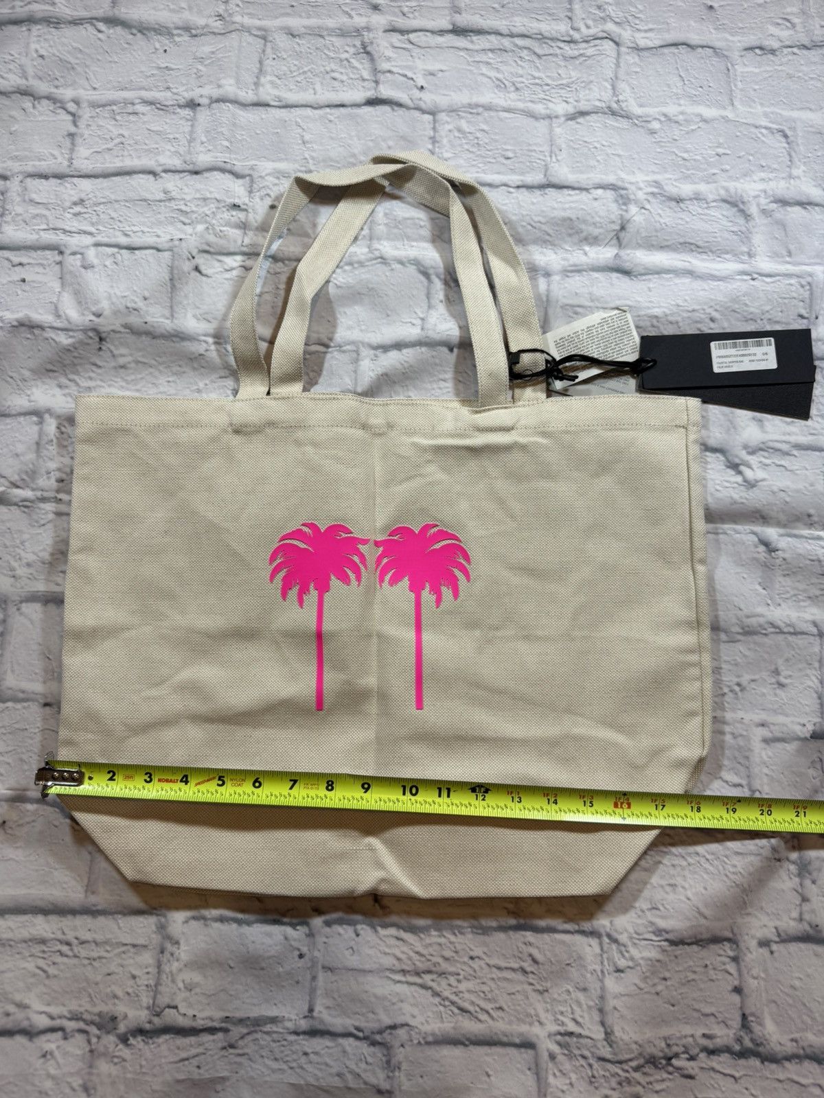 Palm Angels Palm Angels Miami Beach Cotton Canvas Shopper Bag Tote NWT Size ONE SIZE - 12 Thumbnail