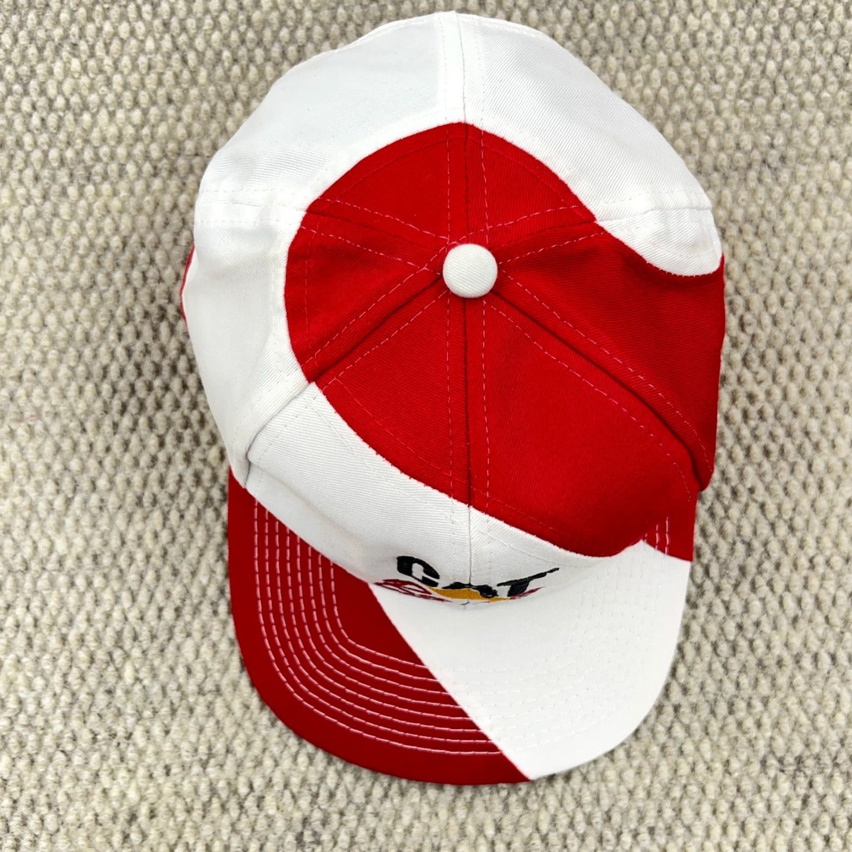 Caterpillar VINTAGE CAT Racing Hat Cap Snapback Red White Big Logo Size ONE SIZE - 3 Thumbnail