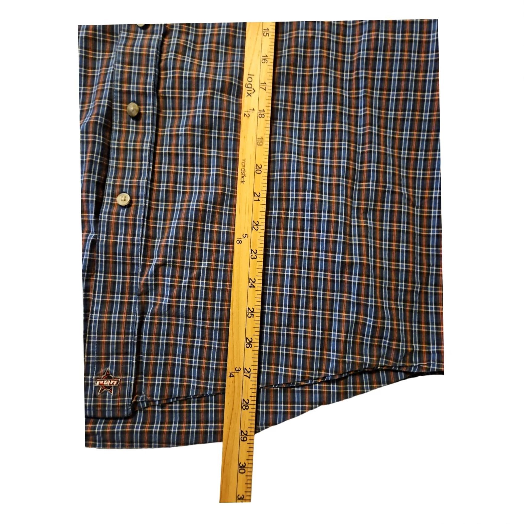 Wrangler Wrangler PBR Button-Down Shirt Long Sleeve Men's Large Plaid Western Cowboy Multicolor Embroidered Pockets Button-Up Casual" Size US L / EU 52-54 / 3 - 4 Thumbnail