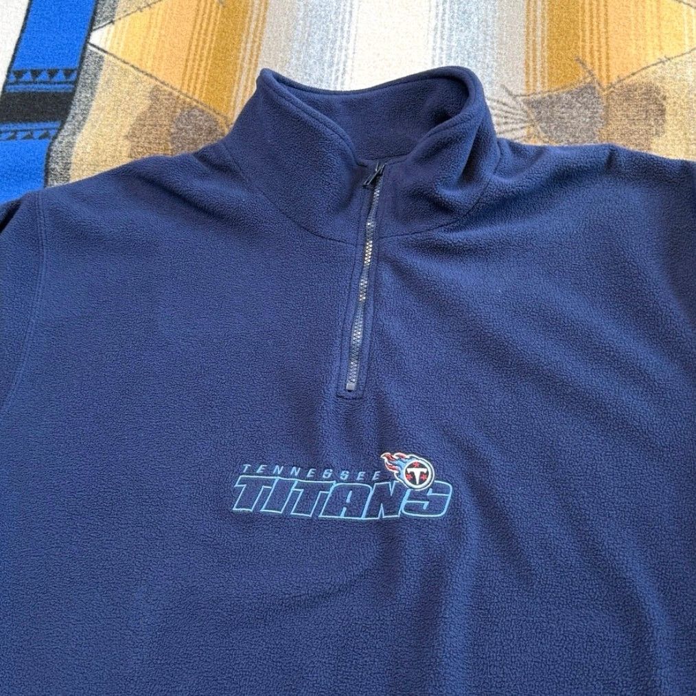 Reebok VINTAGE Reebok Tennessee Titans Fleece 1/4 Zip Pullover Men 2XL Blue NFL Football Size US XXL / EU 58 / 5 - 3 Thumbnail