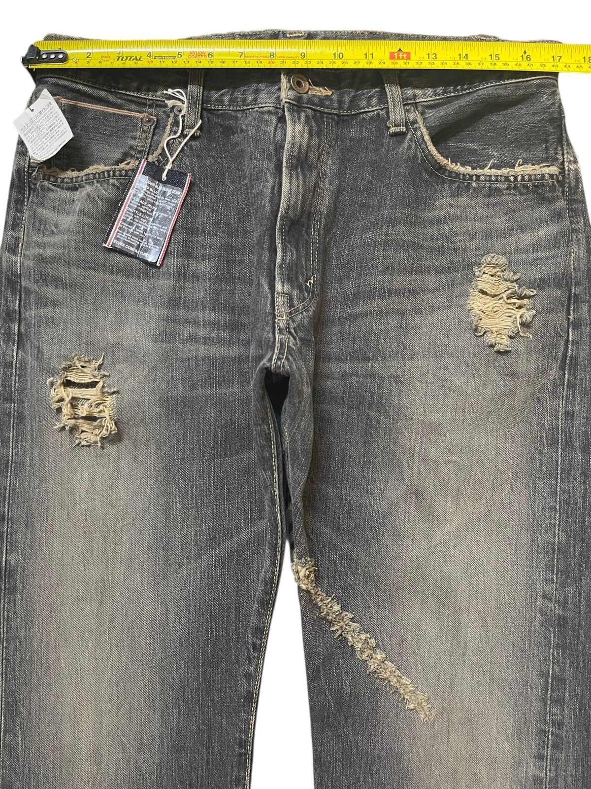 Edwin 💥Deadstock💥 BNWT Vintage Edwin 505 Selvedge Wide Leg Distres Size US 34 / EU 50 - 17 Thumbnail