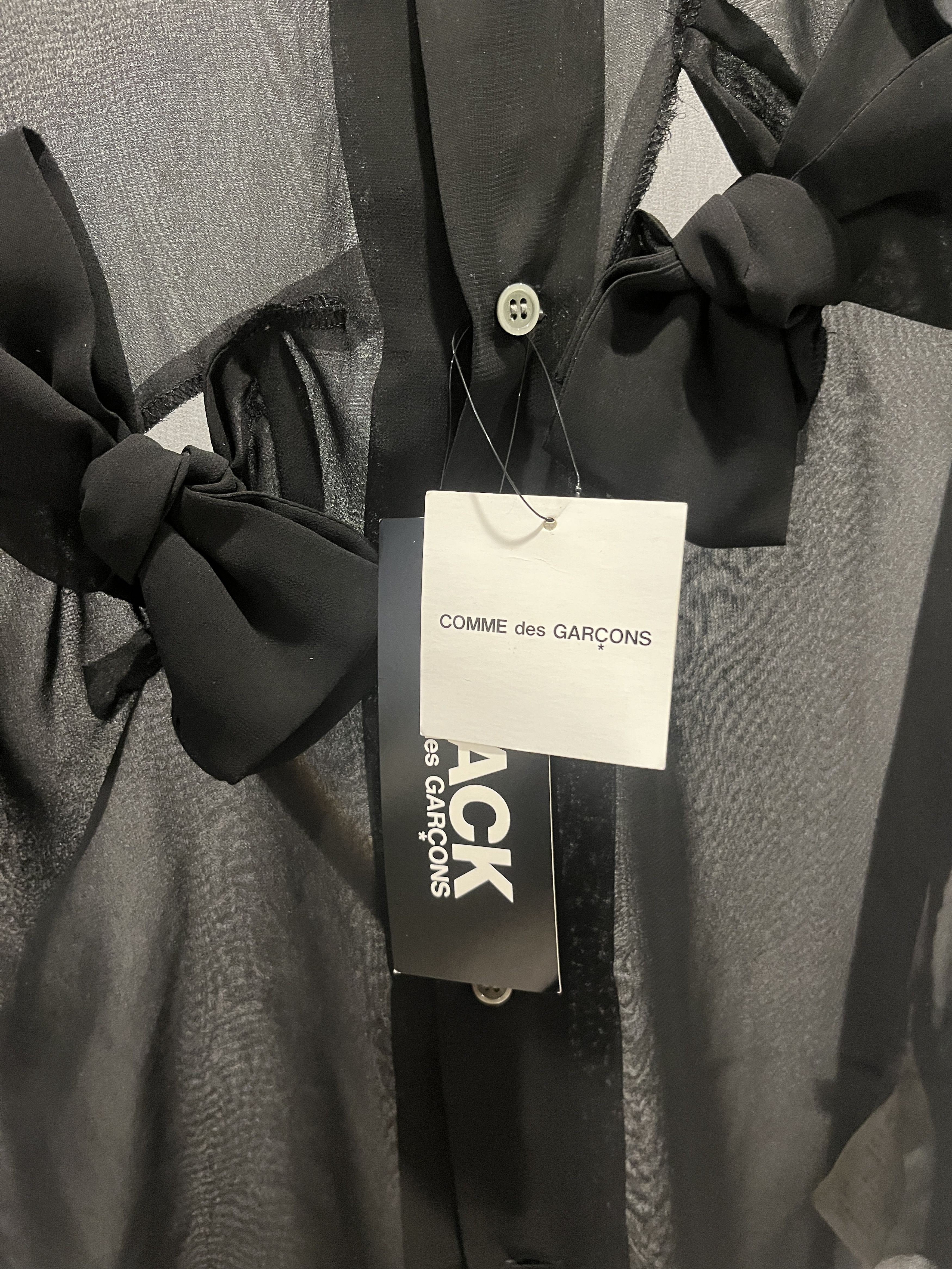 Comme des Garcons Black Comme des Garcons 'Black' Sheer Bow Shirt AW2014 Size S / US 4 / IT 40 - 2 Thumbnail
