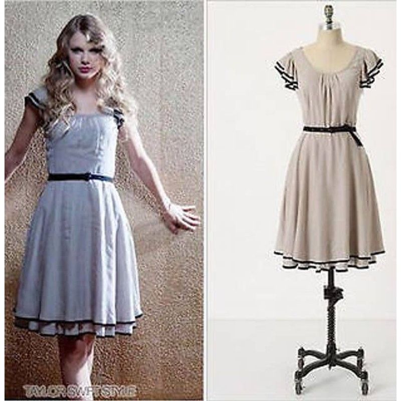 CASADEREPOUSOLARBEMVIVER - ANTHROPOLOGIE LIL Grey Black Tiered Ruffle Midi  Dress 10