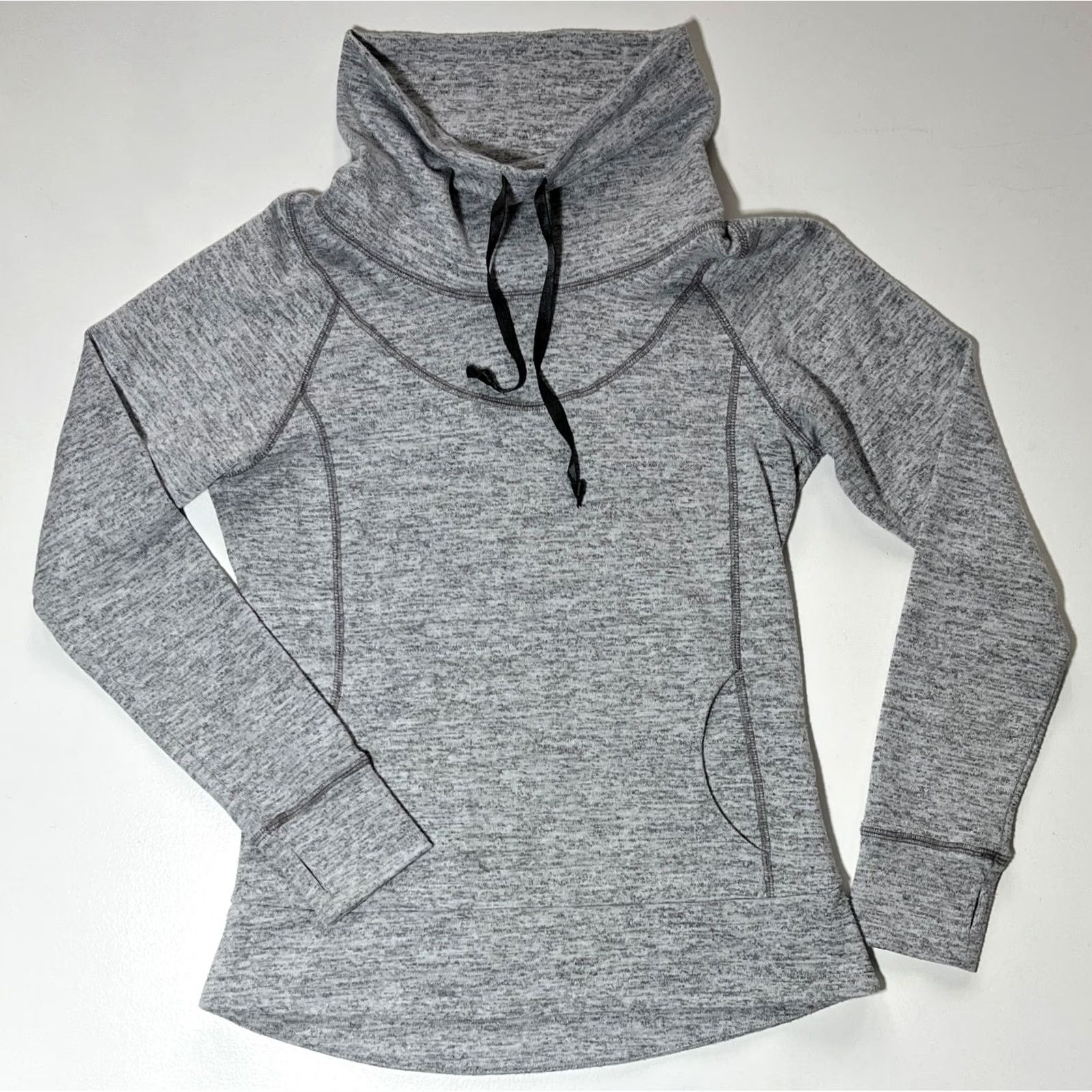 KangaROOS Kuhl Women's Lea Pullover Shirt XS Women's Lea Pullover Gray Kangaroo Pocket Cowl Neck Pockets 90s No Size S / US 4 / IT 40 - 3 Thumbnail