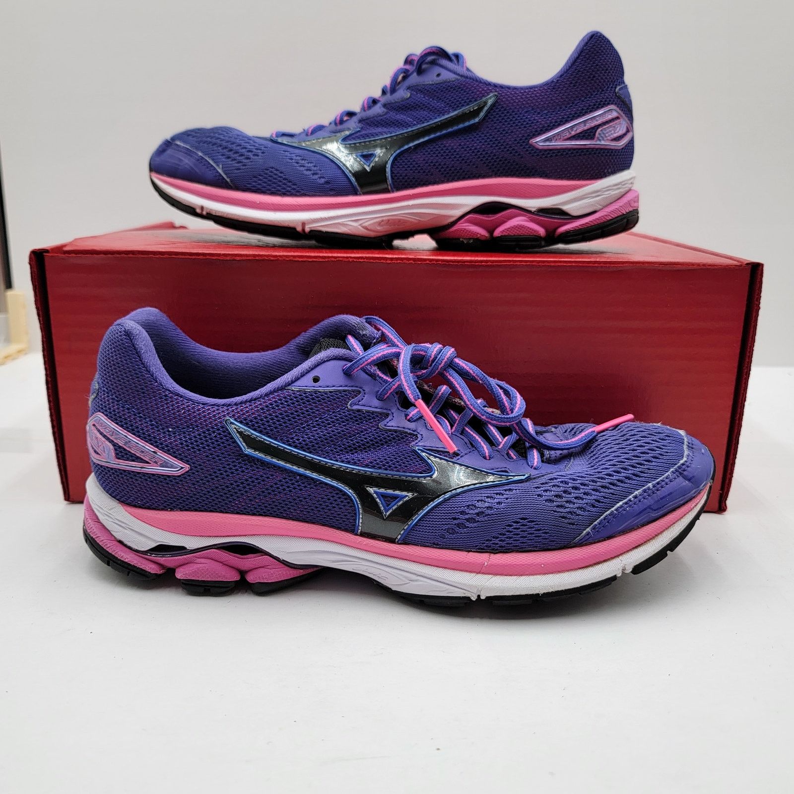 Mizuno Women's Mizuno Wave Rider 20 Purple/Pink Sz 9 251 J1GD170309 Size US 9 / IT 39 - 1 Thumbnail