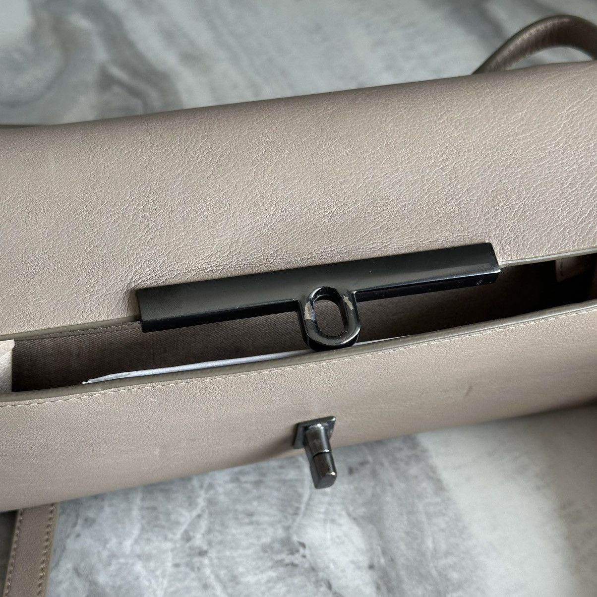 Massimo Dutti Massimo Dutti Taupe Beige Leather Crossbody Bag Size ONE SIZE - 5 Thumbnail