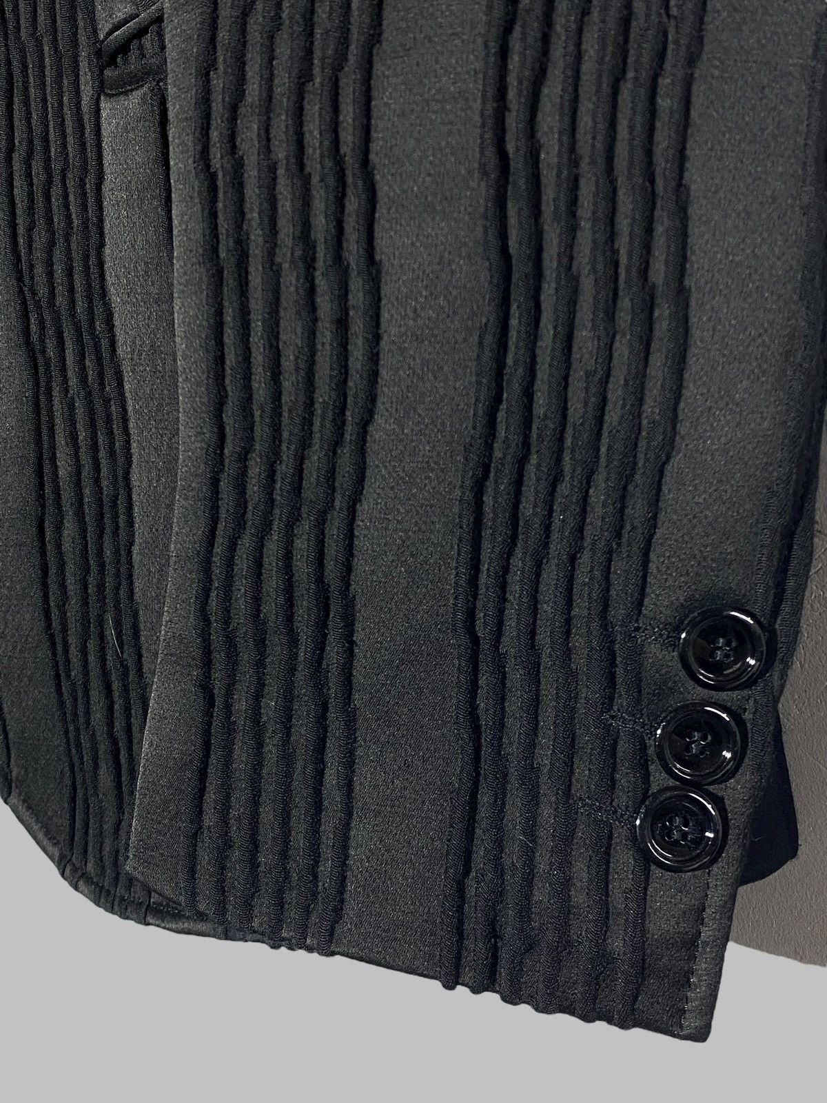 Emporio Armani Emporio Armani Johnny Line Jacquard Tailored Black Blazer Size 46R - 10 Thumbnail