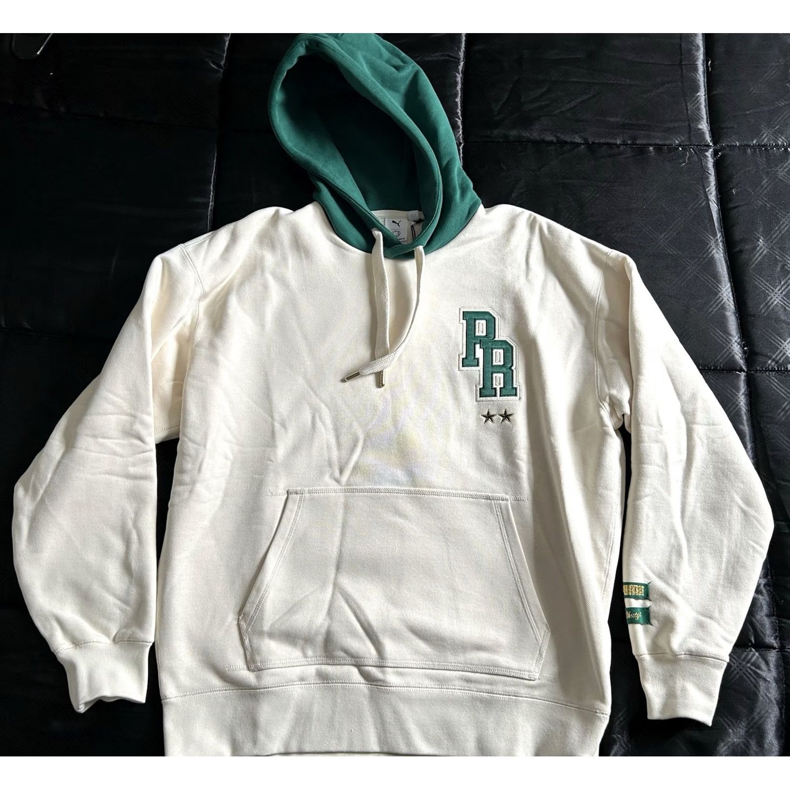 Puma PUMA X Rhuigi New York Worldwide Hoodie Sweater Hoodie Multicolor Cream Green M Mens Pullover Hooded Pockets Heavyweight Long Sleeve Size US M / EU 48-50 / 2 - 2 Thumbnail