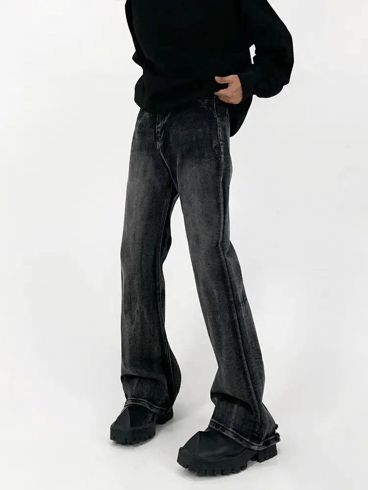 Japanese Brand × Jean Black Street Style Wide Leg Jeans Size US 34 / EU 50 - 2 Thumbnail