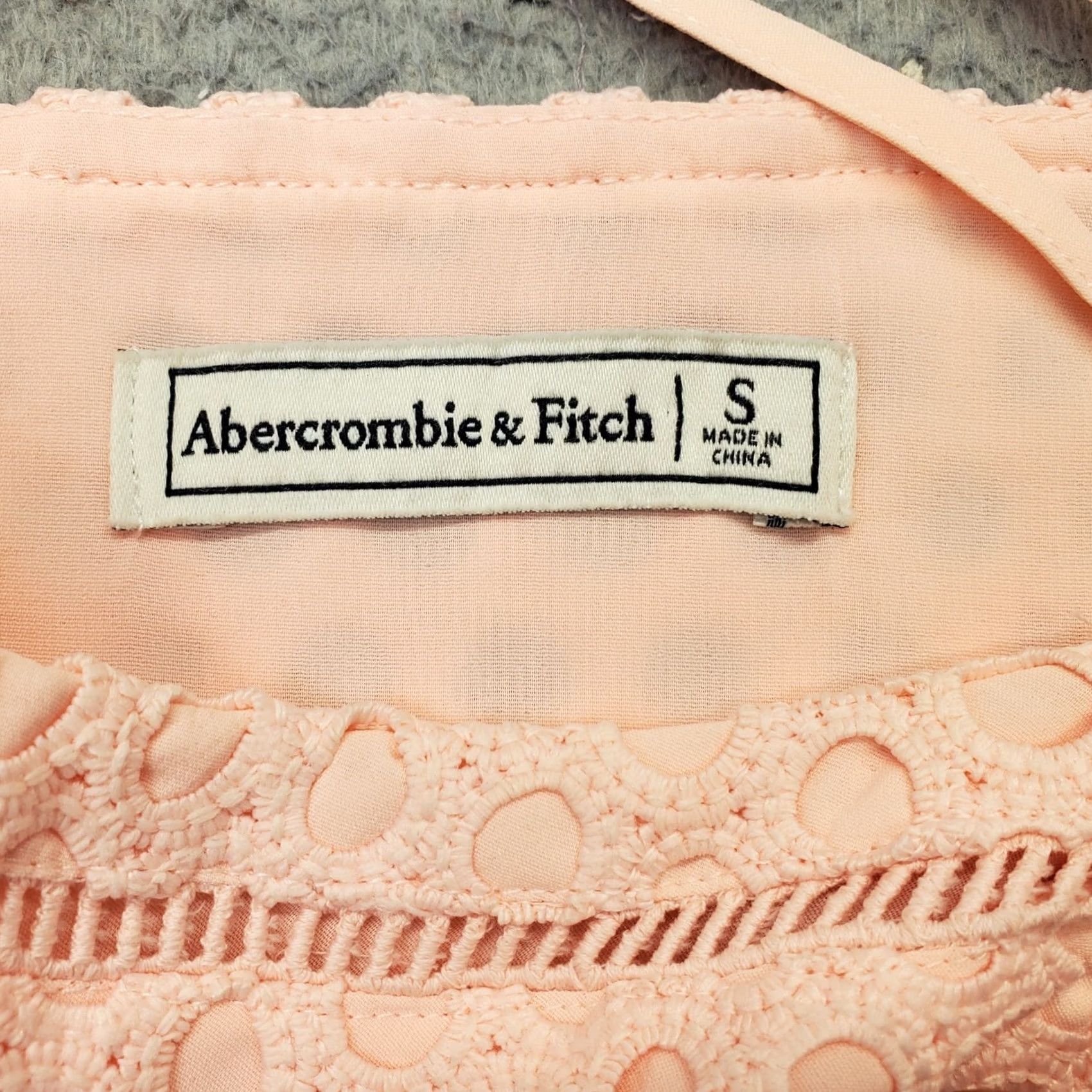 Abercrombie & Fitch Abercrombie & Fitch Dress Womens S Pink Eyelet Lined Coquette Adjustable Strap - Size S - Sleeveless Midi A-Line Casual Party/Cocktail Women's Dress Size S / US 4 / IT 40 - 3 Thumbnail