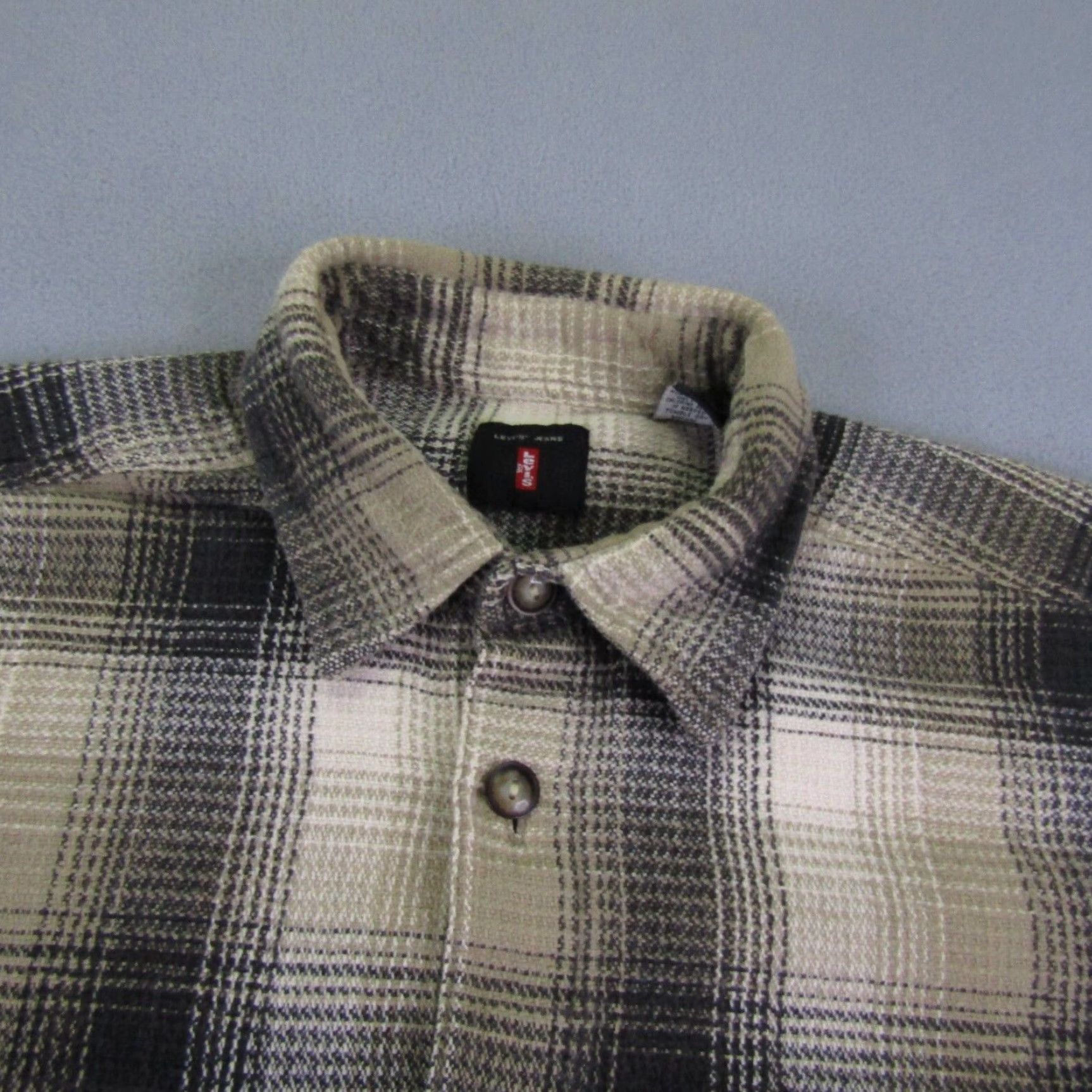Levi's VINTAGE Levi's Shirt Mens Large Gray Brown Plaid Flannel Button-Up 90s Size US L / EU 52-54 / 3 - 2 Thumbnail