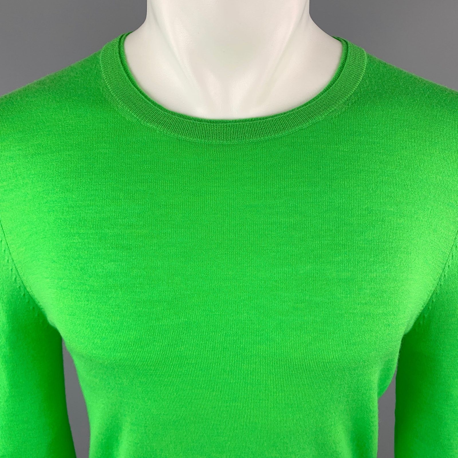 Paul Smith PAUL SMITH S Green Merino Wool Crew-Neck Pullover Sweater Size US S / EU 44-46 / 1 - 2 Thumbnail