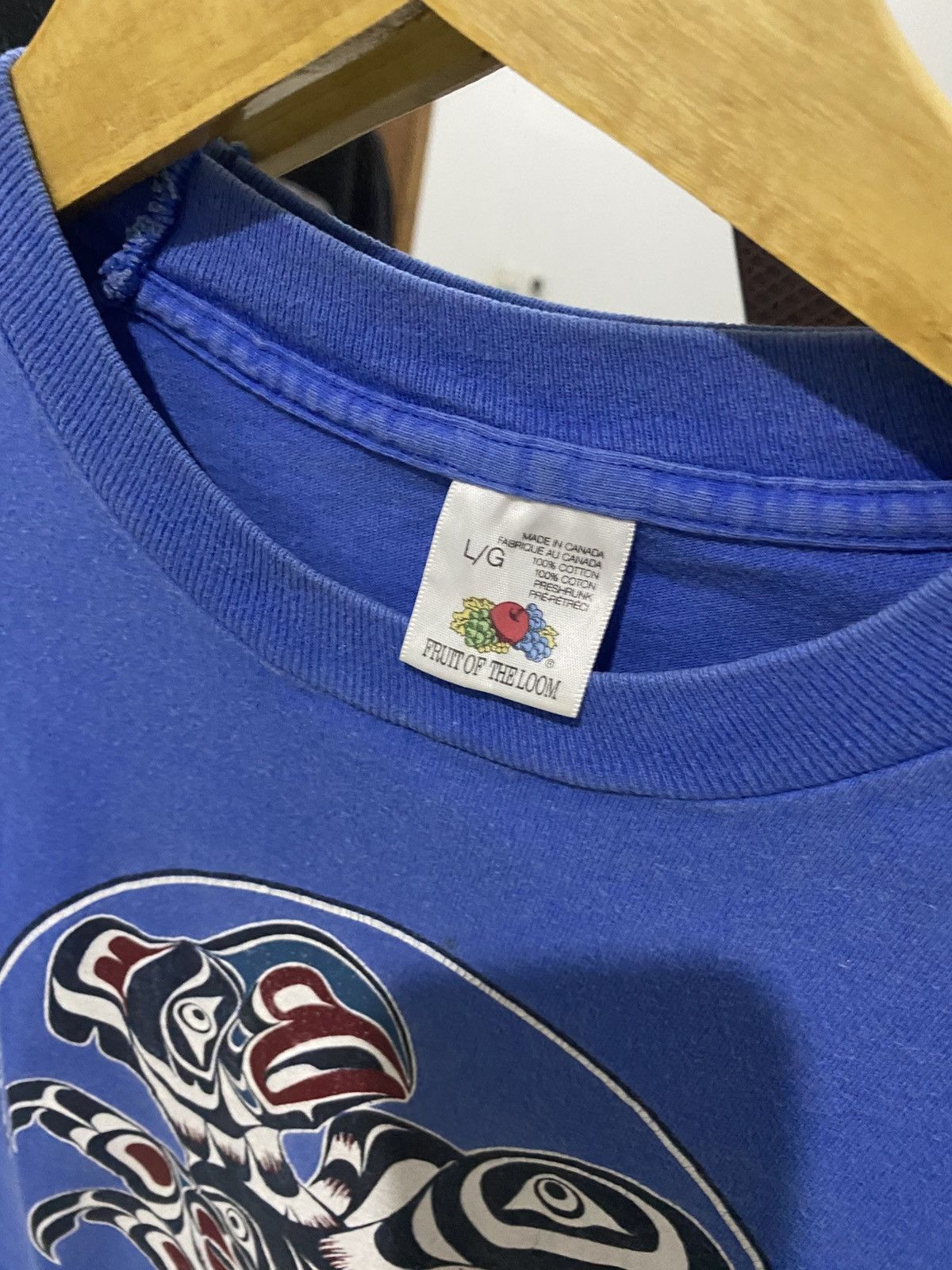 Other Blue Tribal Graphic Art T-Shirt – Unique Streetwear Vintage Size US L / EU 52-54 / 3 - 3 Thumbnail