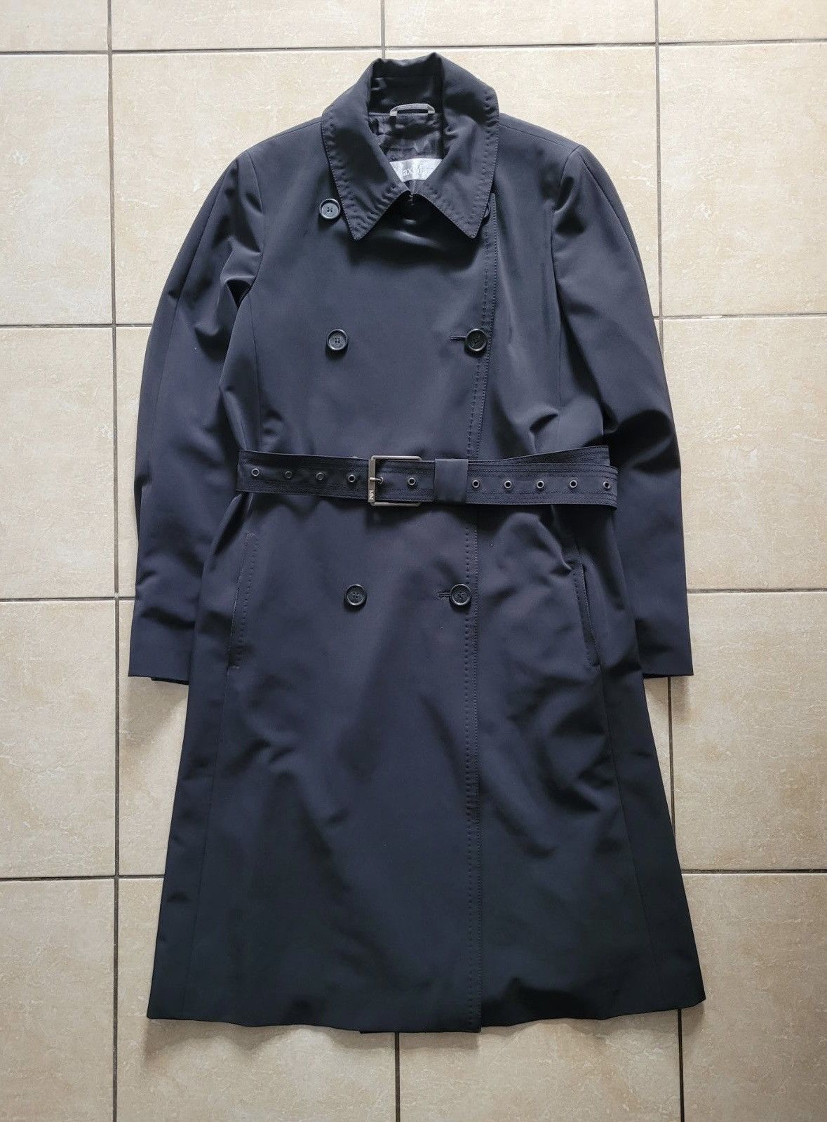 image of Max Mara Trench Coat in Black, Women's (Size XL)