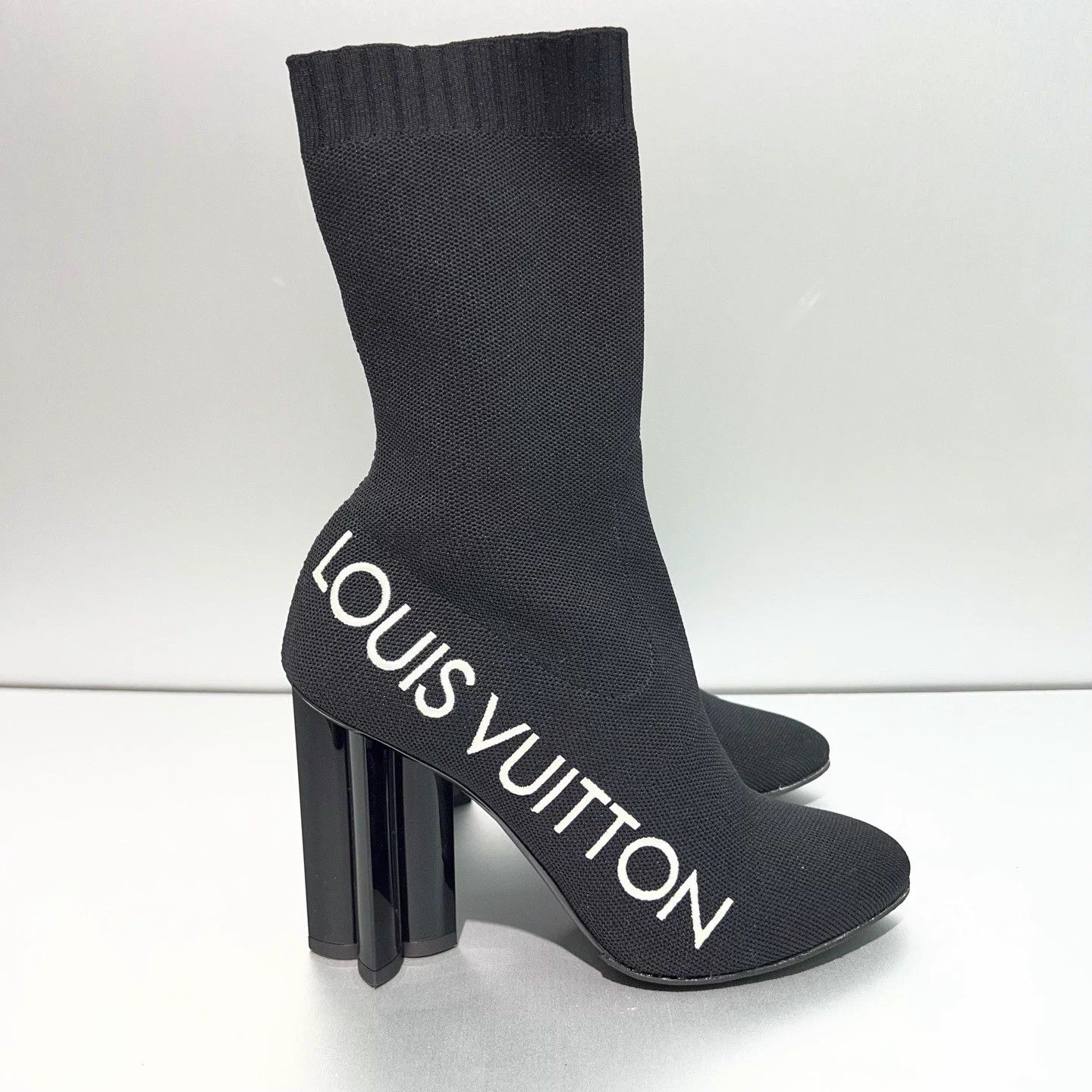 Louis Vuitton LV Side Logo Sock Heels EU 36 Size US 5 / IT 35 - 7 Thumbnail