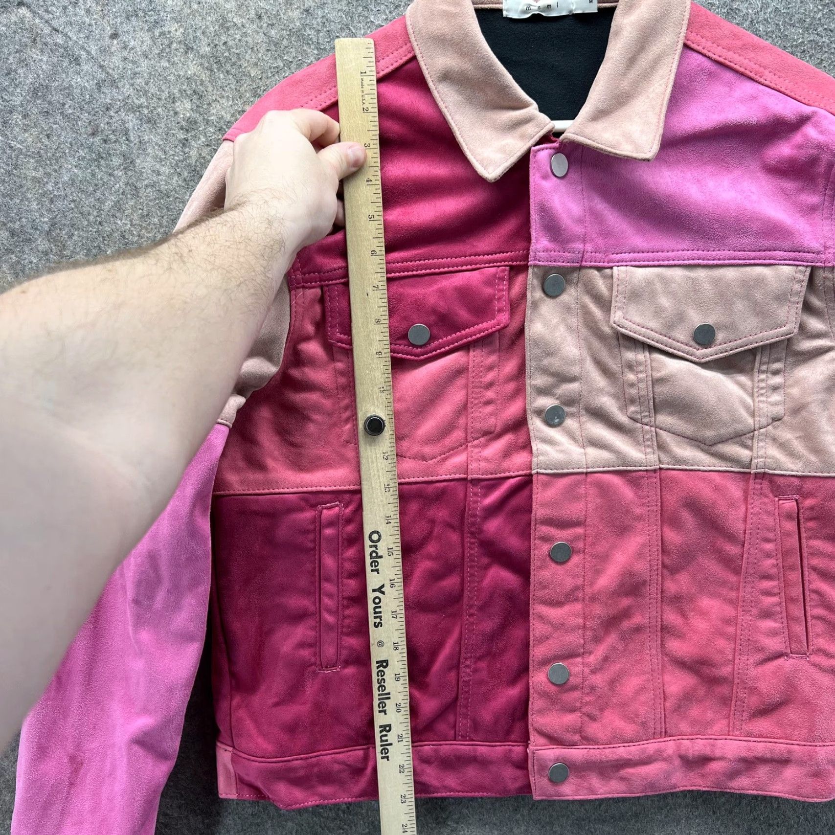 MNML mnml Jacket Women M Pink Colorblock Suede Bomber Snap Lined Streetwear Size M / US 6-8 / IT 42-44 - 5 Thumbnail