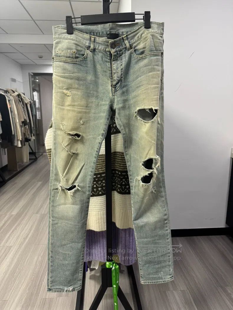 Saint Laurent Paris Saint Laurent Paris Classic Big Destroyed Mud Wash Slim Fi Size US 30 / EU 46 - 1 Thumbnail