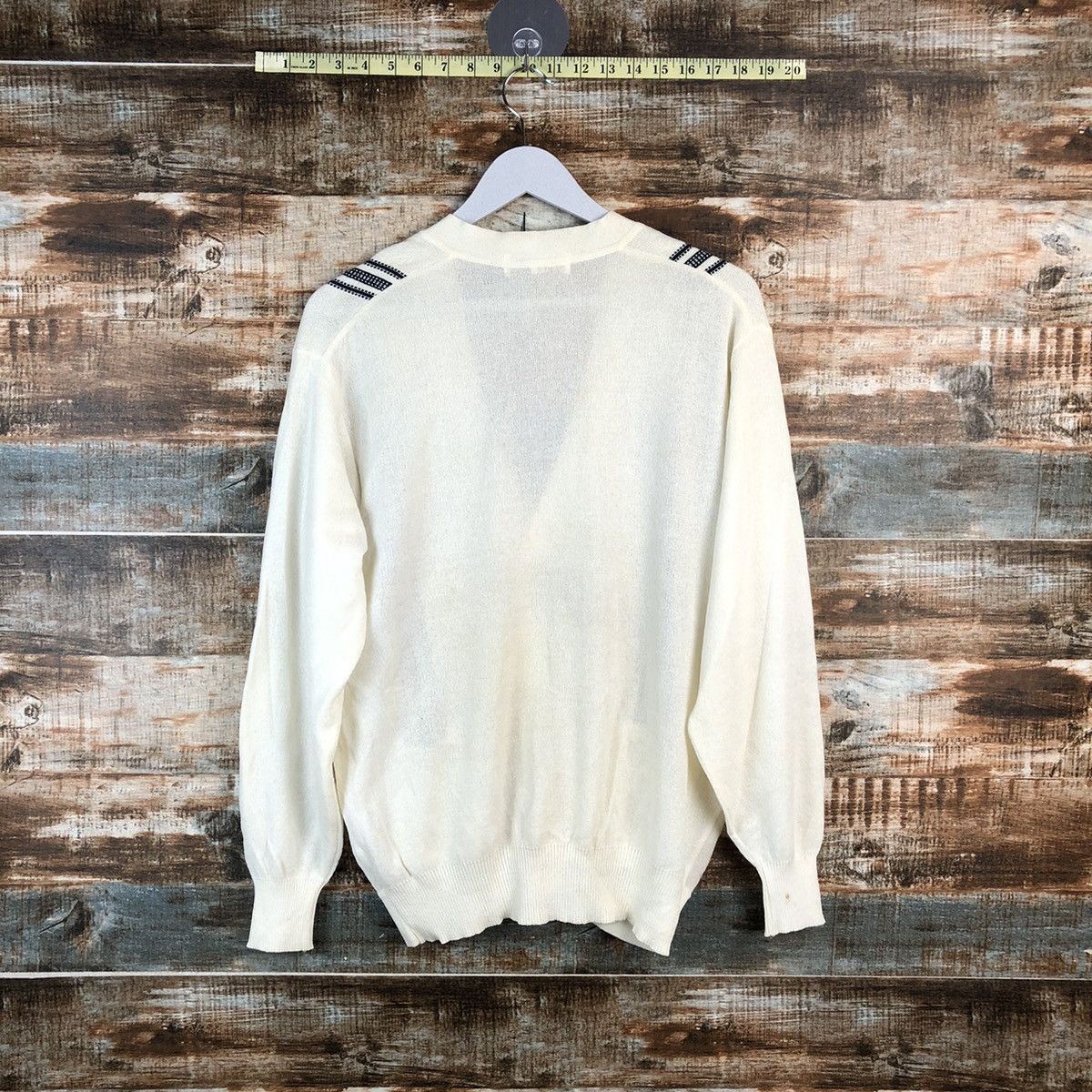 Homespun Knitwear × Japanese Brand DLL Pinnacle Alps vintage White Cardigan Knitwear #C455 Size US L / EU 52-54 / 3 - 12 Thumbnail