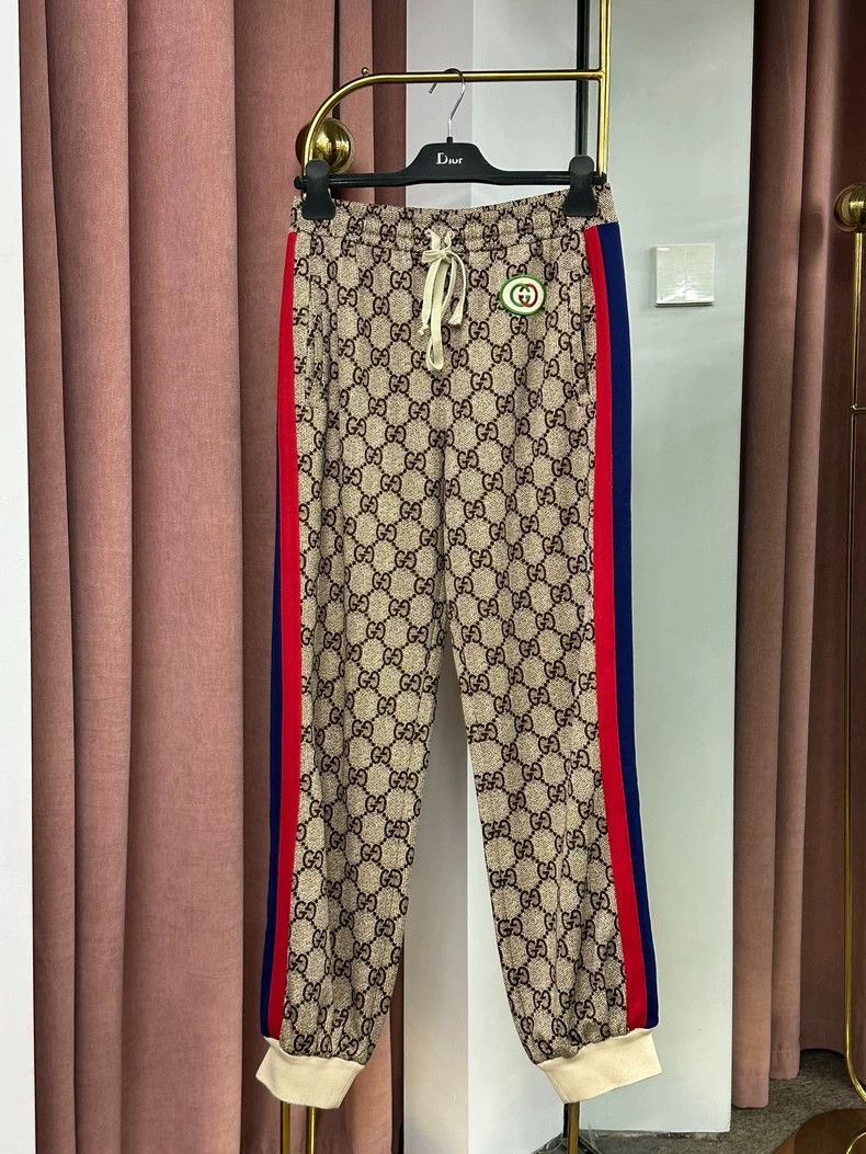 Gucci Gucci SizeM Full logo old flower trousers casual trousers Size US 28 / EU 44 - 1 Thumbnail