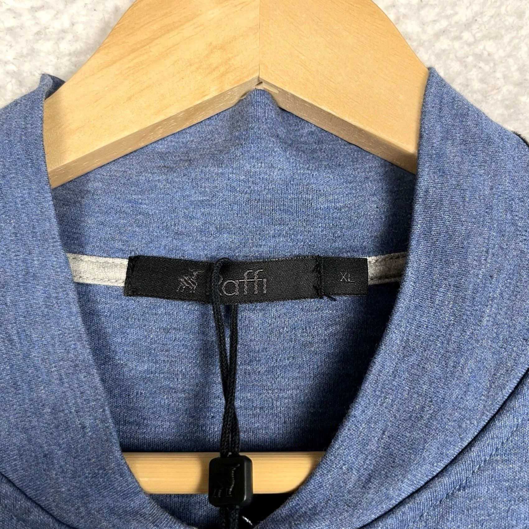 AQUA New Raffi 1/4 Zip Pullover Men XL French Blue Cotton Mock Neck Quarter Aqua Size US XL / EU 56 / 4 - 3 Thumbnail
