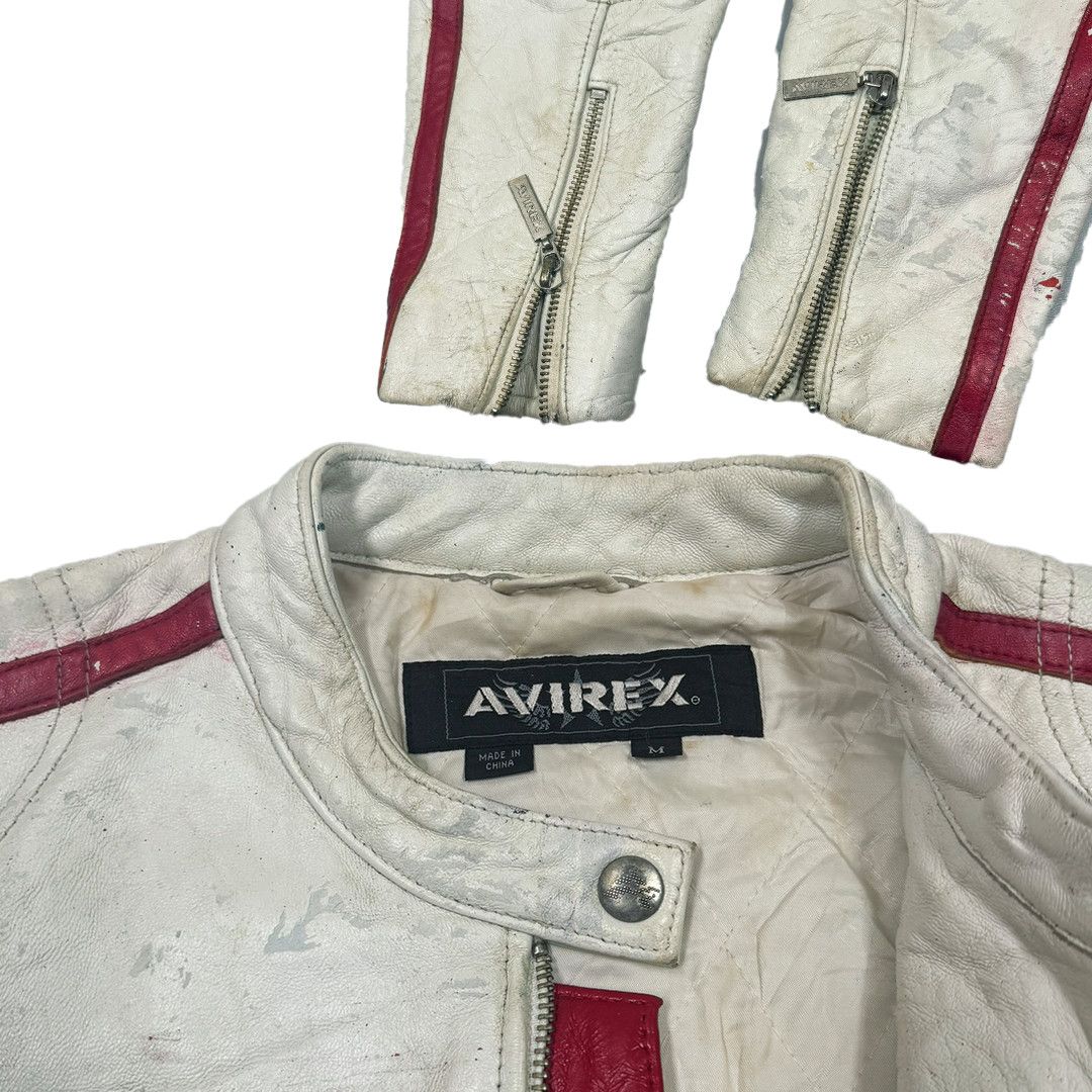 Avirex AVIREX - Women's Diamond White Leather Jacket - White - M(W) Size M / US 6-8 / IT 42-44 - 4 Thumbnail