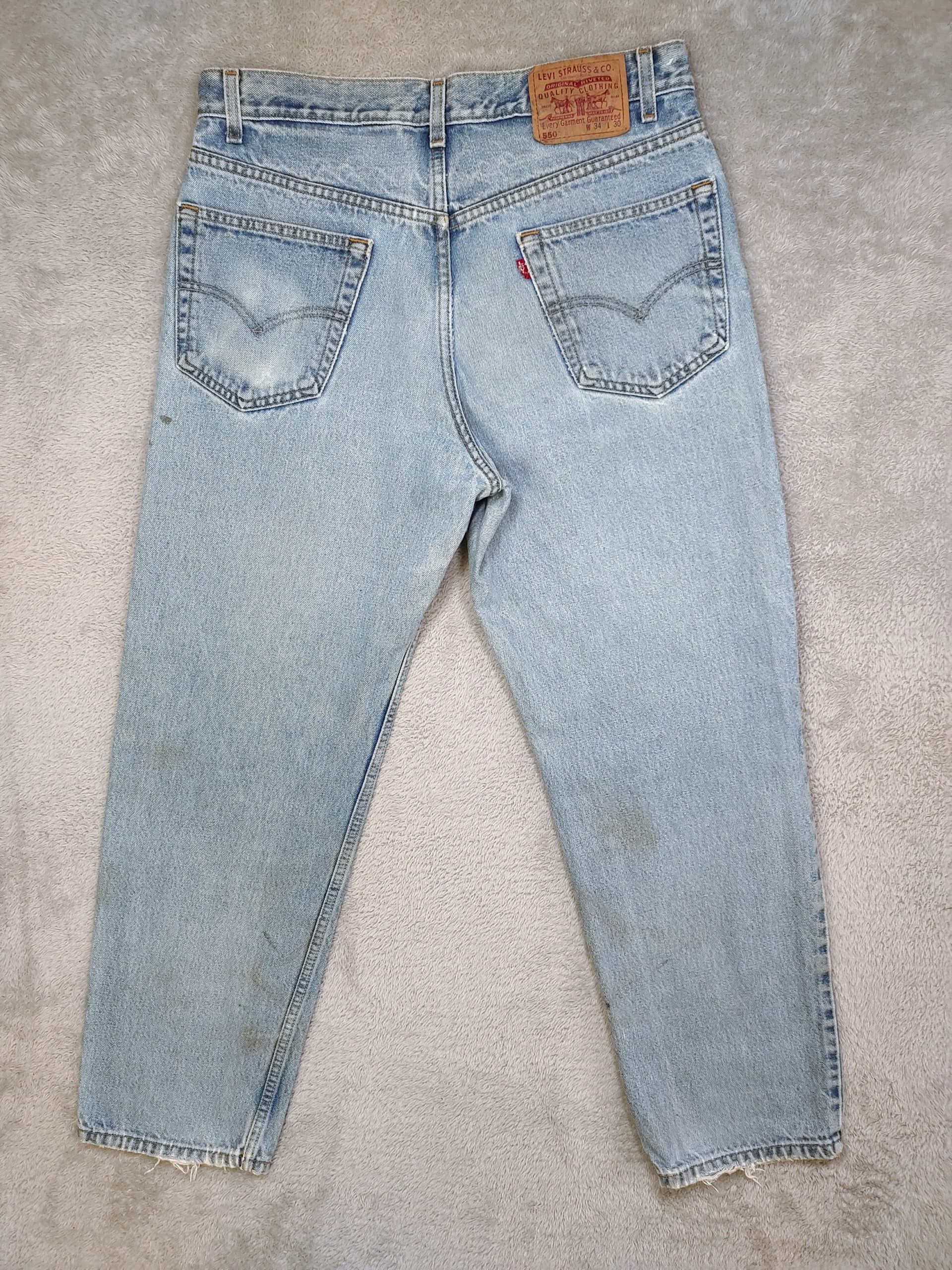 Levi's Vintage Levi’s 550 Relaxed Fit Distressed Light Wash Jeans Size US 34 / EU 50 - 8 Thumbnail