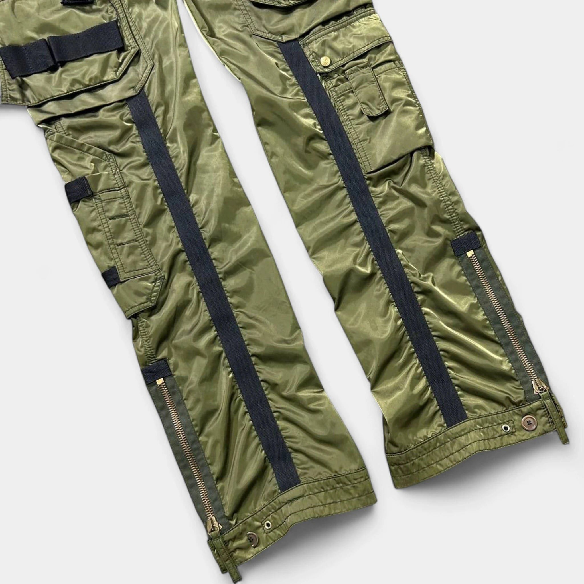 Jean Paul Gaultier Jean Paul Gaultier AW03 Satin Green Cargo Pants Size US 30 / EU 46 - 3 Thumbnail