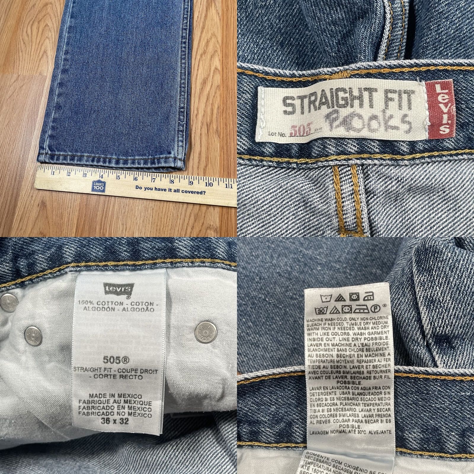 Levi's Levi'S Pants Mens 36 Blue Jeans 36Wx32L Strauss Straight Fit Denim Cotton Size US 36 / EU 52 - 8 Thumbnail