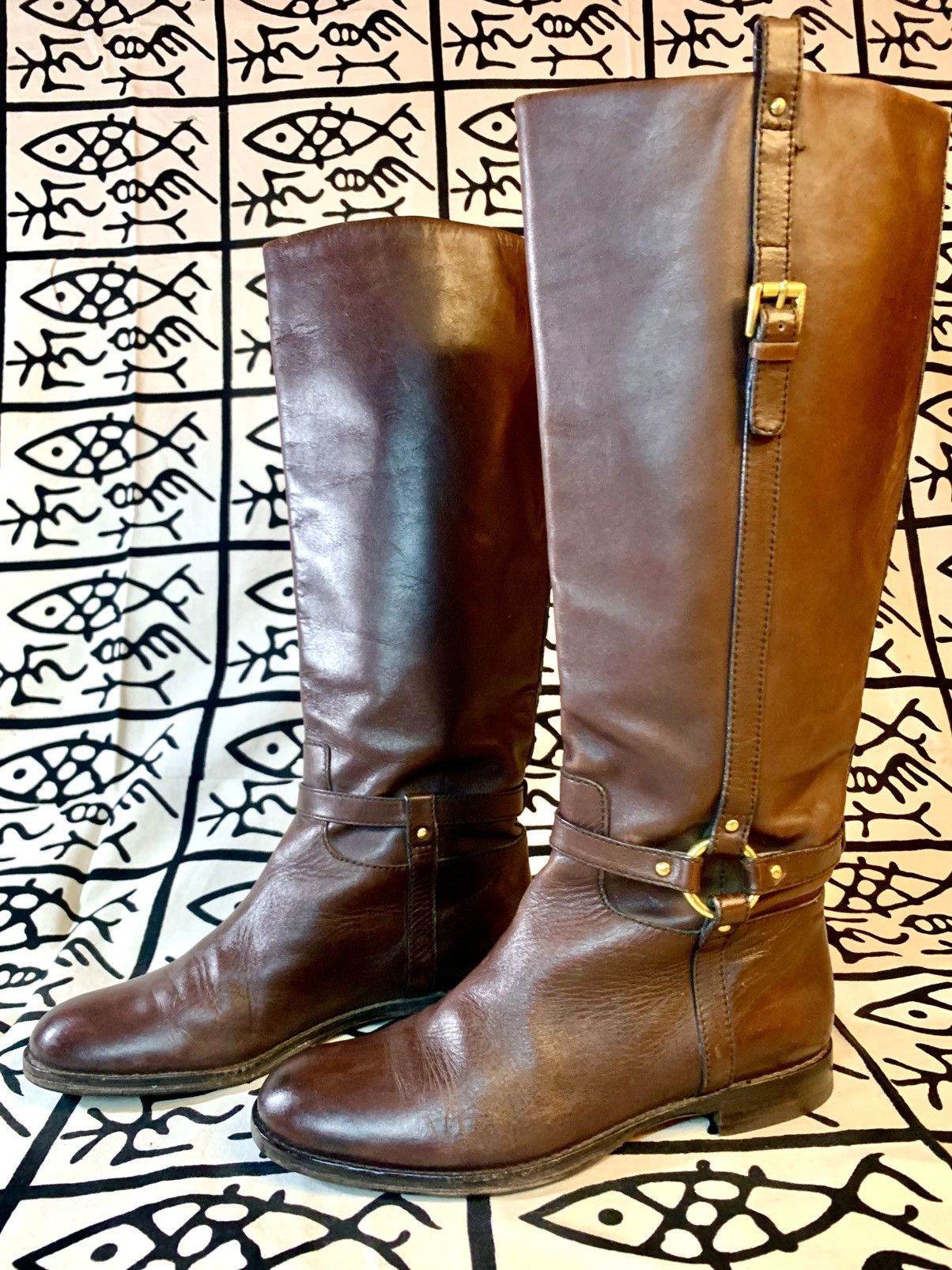 Coach COACH Monday Women's Brown Leather Riding Boots, A7144 Size US 7.5 / IT 37.5 - 2 Thumbnail